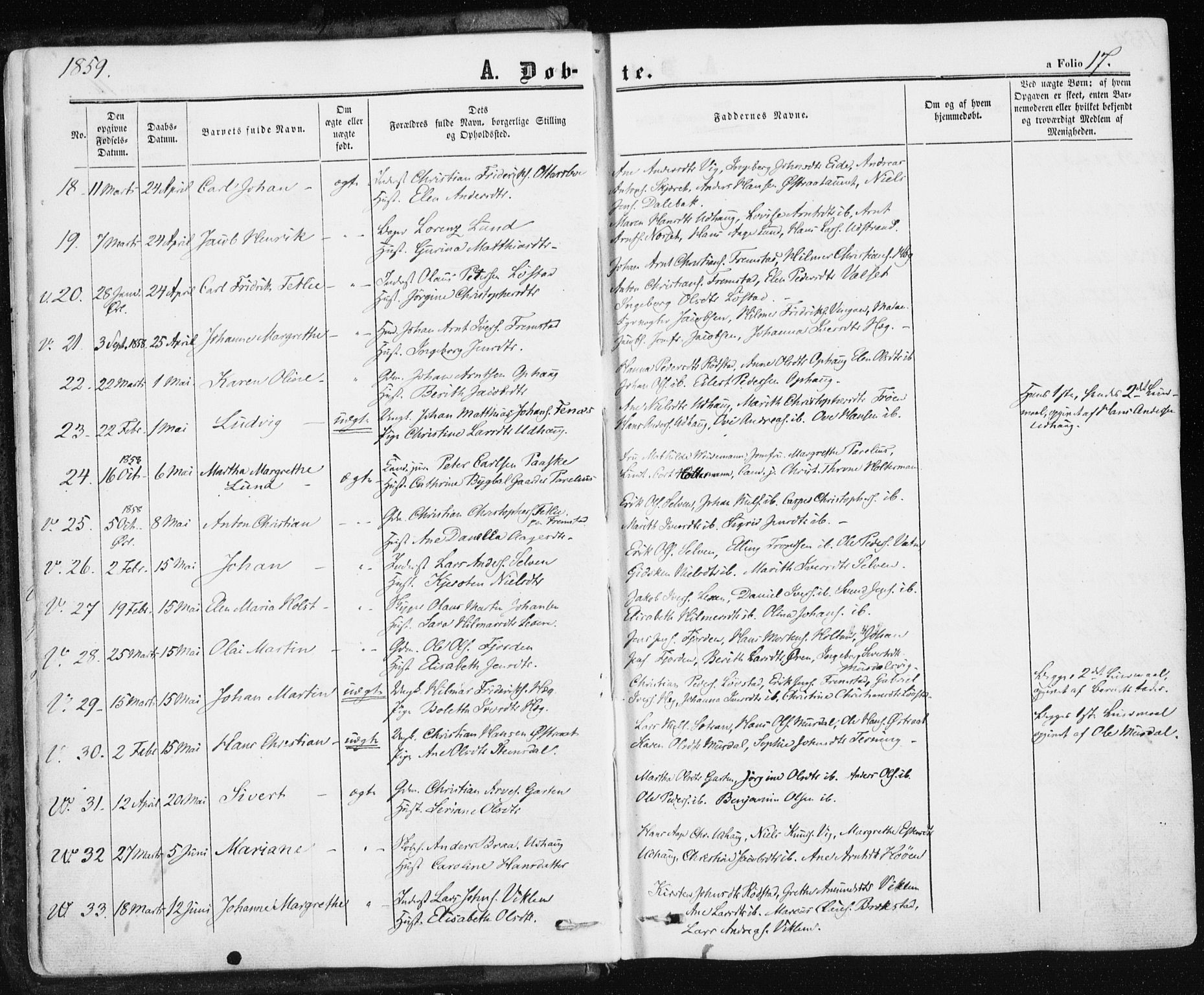Ministerialprotokoller, klokkerbøker og fødselsregistre - Sør-Trøndelag, SAT/A-1456/659/L0737: Parish register (official) no. 659A07, 1857-1875, p. 17