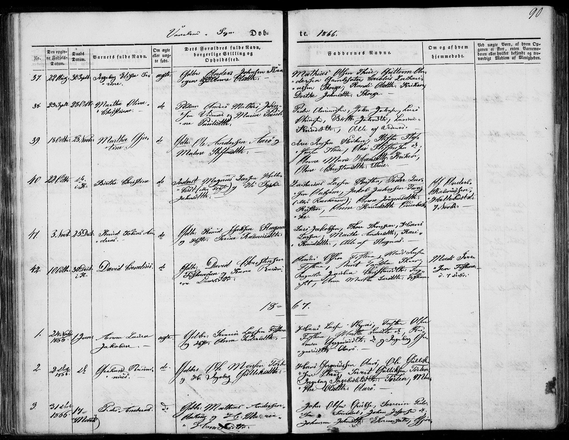 Ministerialprotokoller, klokkerbøker og fødselsregistre - Møre og Romsdal, SAT/A-1454/501/L0006: Parish register (official) no. 501A06, 1844-1868, p. 90