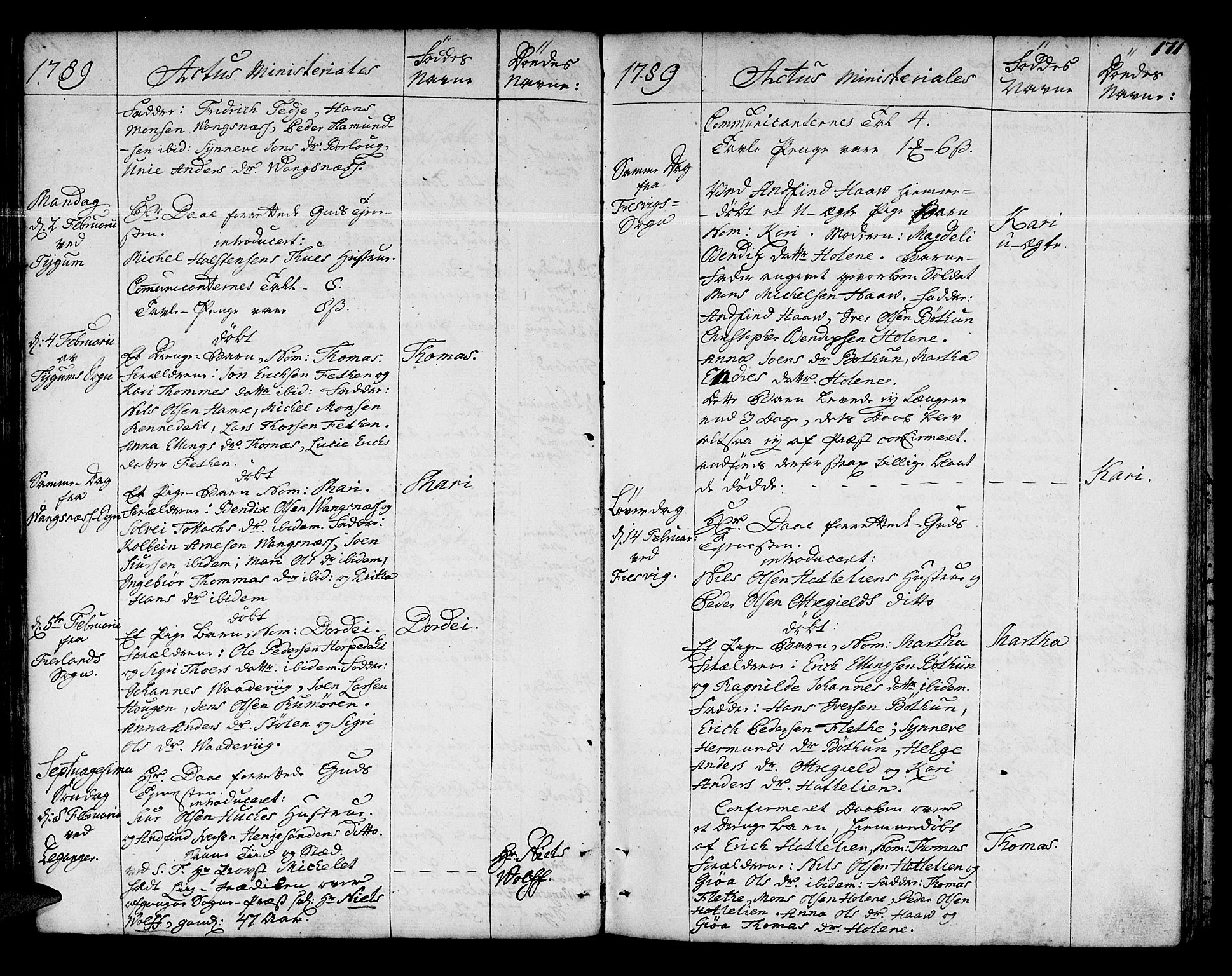 Leikanger sokneprestembete, AV/SAB-A-81001/H/Haa/Haaa/L0004: Parish register (official) no. A 4, 1770-1791, p. 171