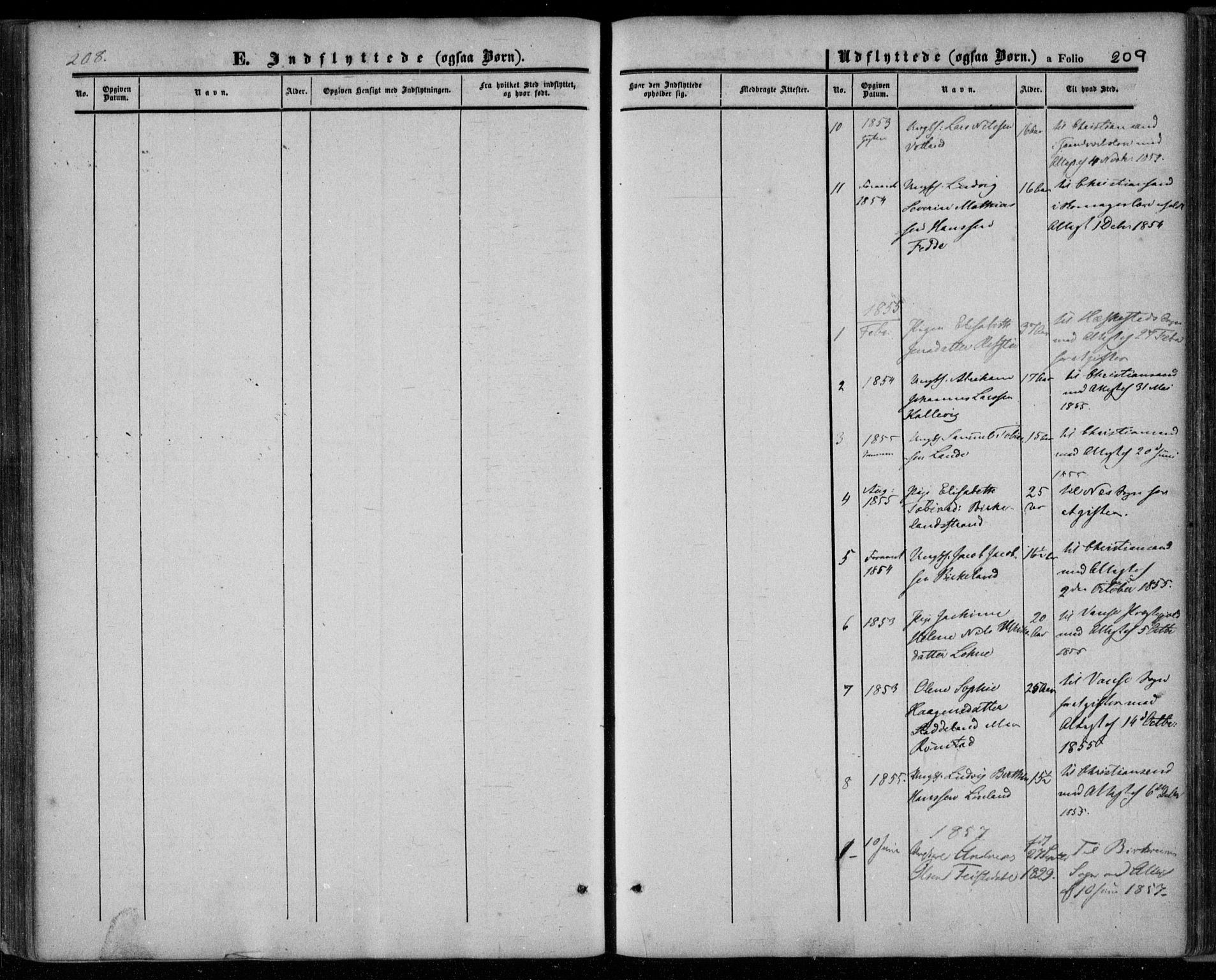 Kvinesdal sokneprestkontor, AV/SAK-1111-0026/F/Fa/Faa/L0002: Parish register (official) no. A 2, 1850-1876, p. 209