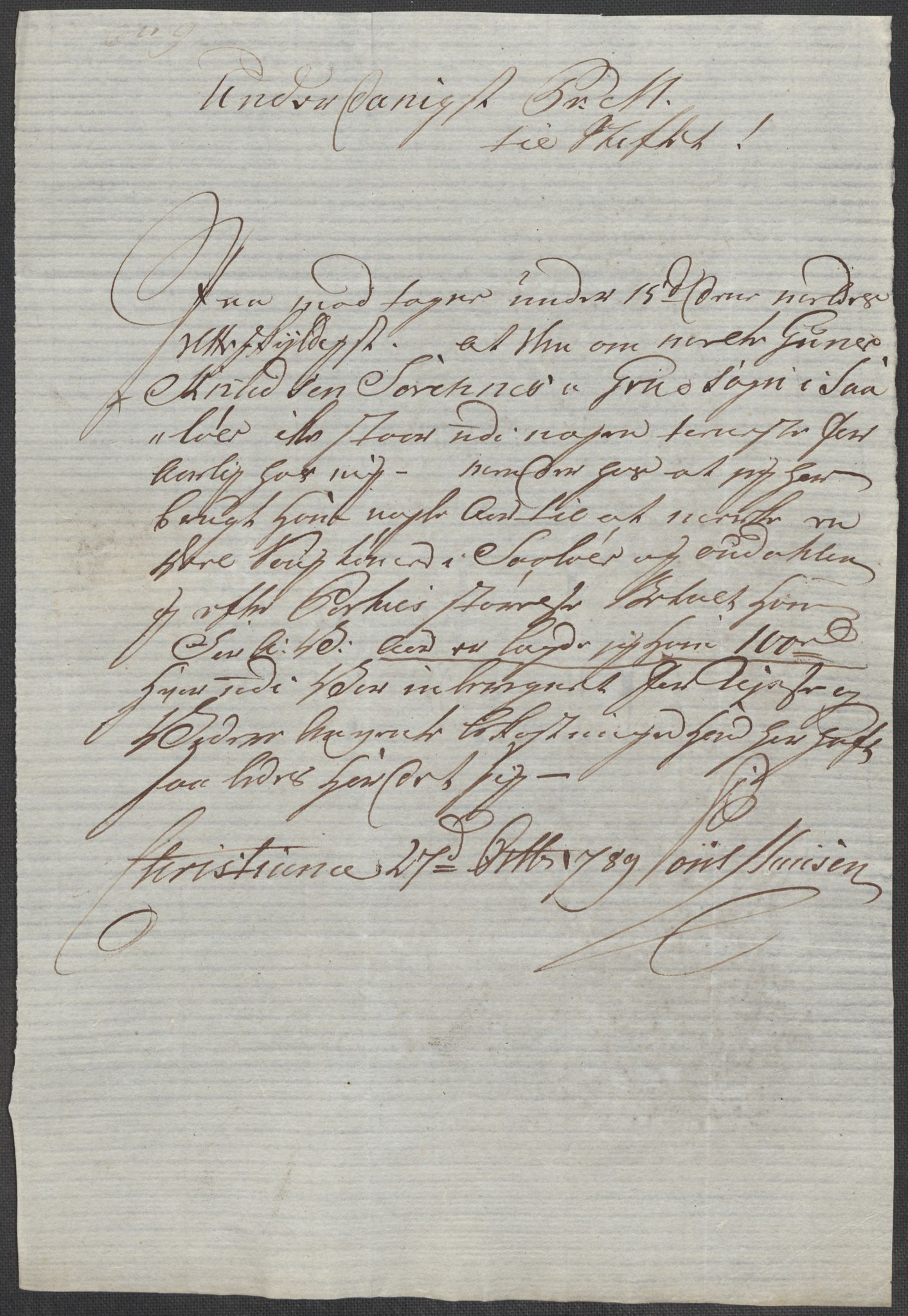Rentekammeret inntil 1814, Reviderte regnskaper, Mindre regnskaper, AV/RA-EA-4068/Rf/Rfe/L0043: Skien, Solør og Odalen fogderi, 1789, p. 372
