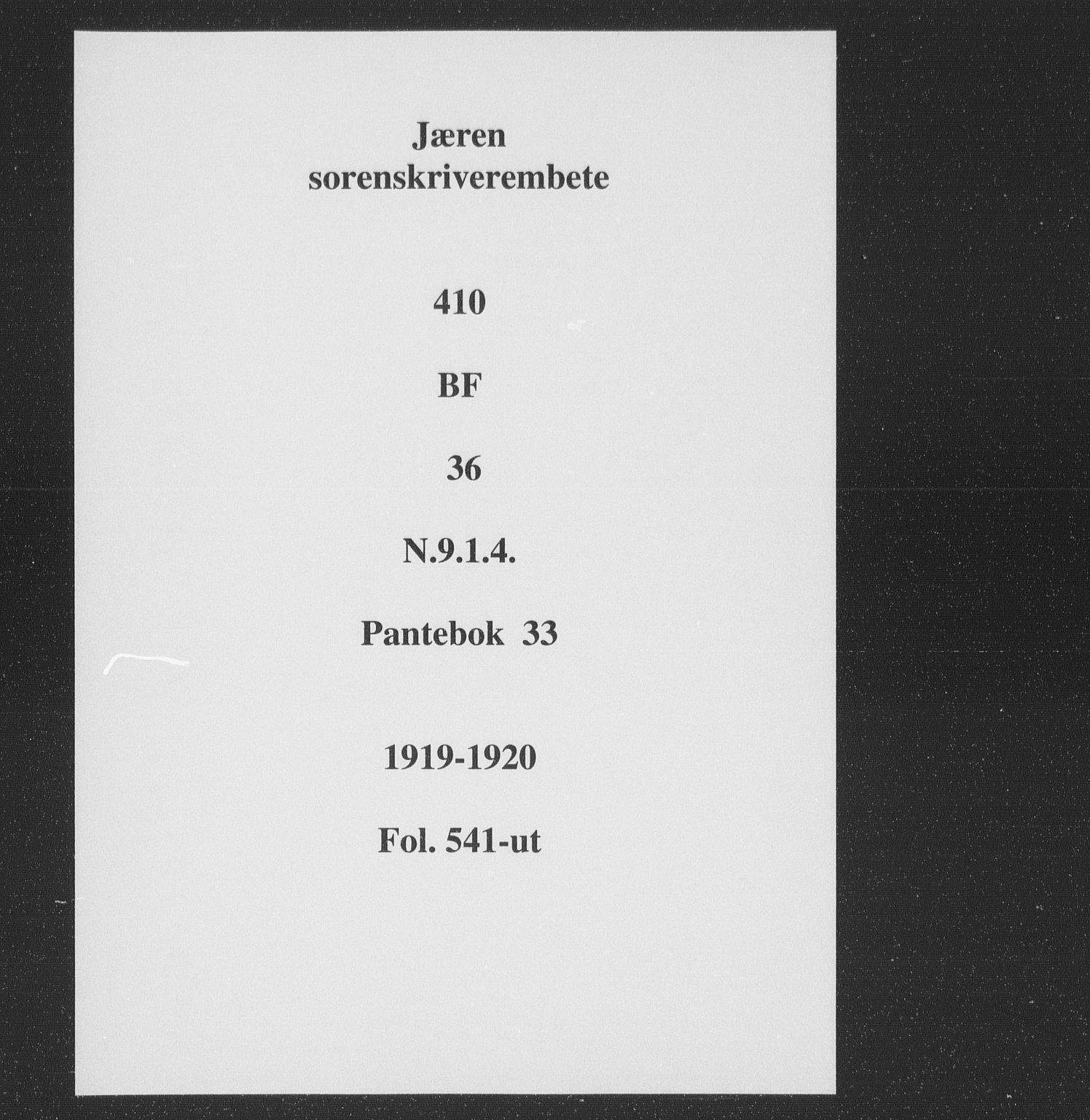 Jæren sorenskriveri, SAST/A-100310/01/4/41/41BF/L0036: Mortgage book no. 33b, 1920-1920