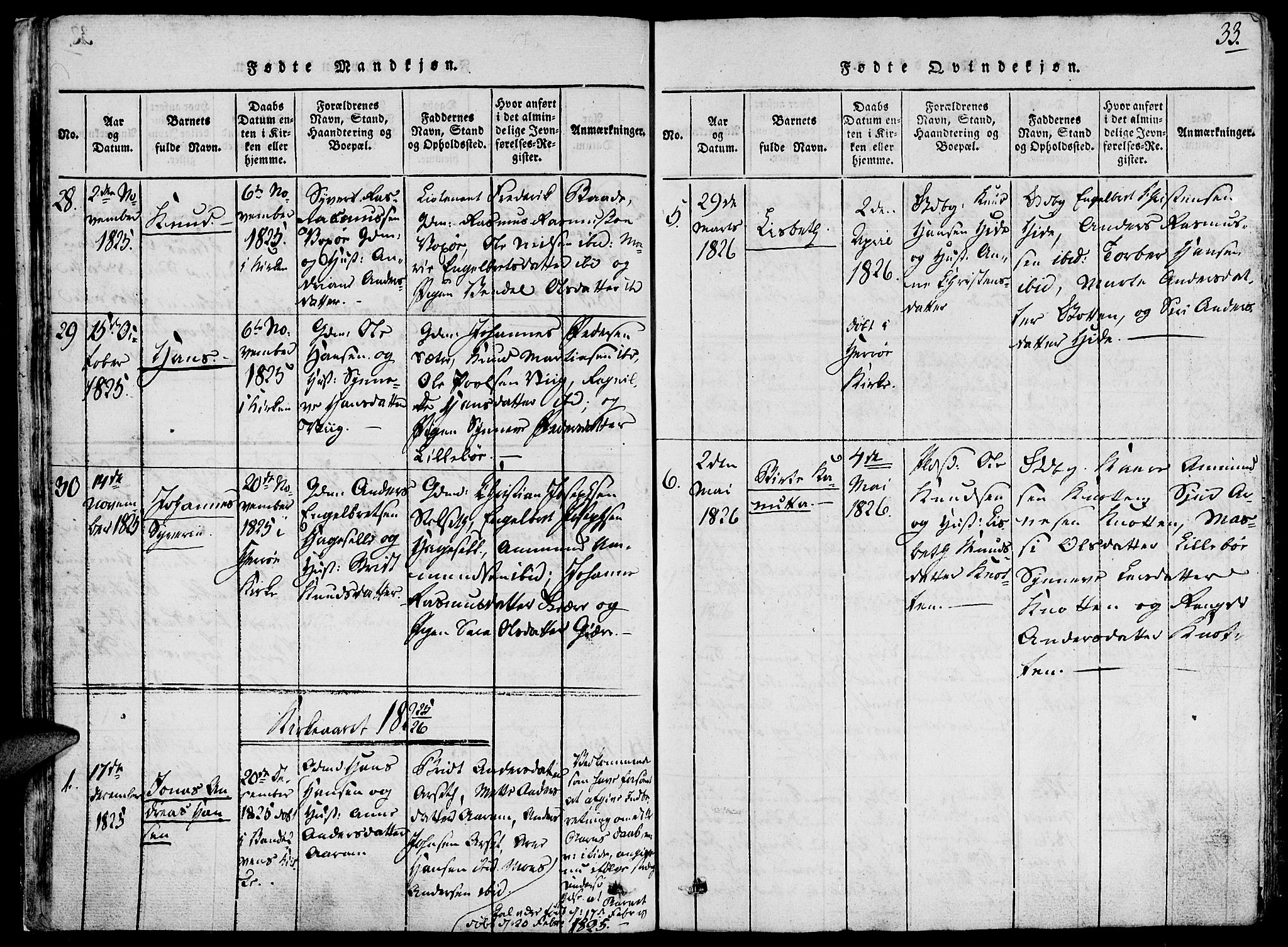 Ministerialprotokoller, klokkerbøker og fødselsregistre - Møre og Romsdal, AV/SAT-A-1454/503/L0033: Parish register (official) no. 503A01, 1816-1841, p. 33