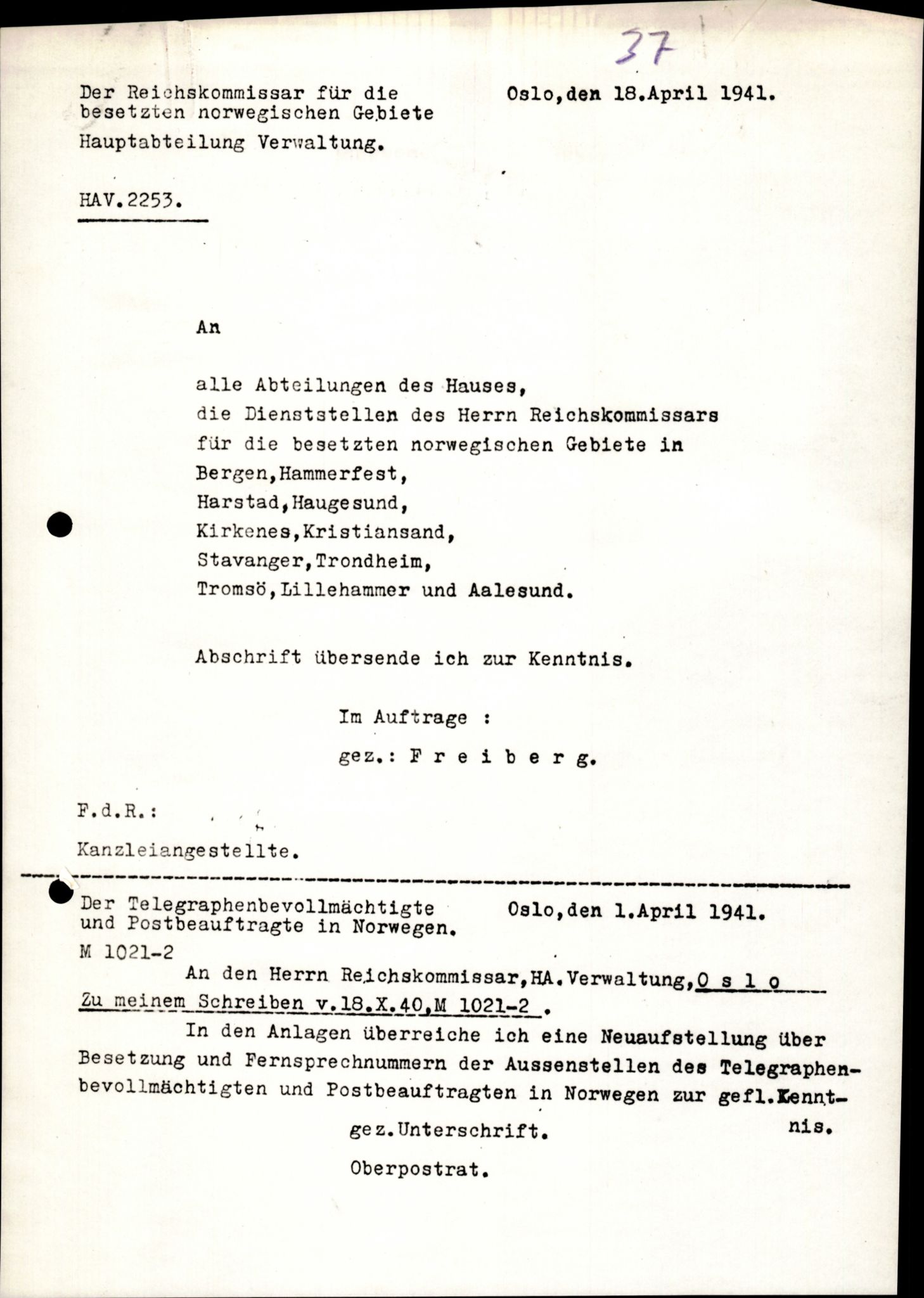 Forsvarets Overkommando. 2 kontor. Arkiv 11.4. Spredte tyske arkivsaker, AV/RA-RAFA-7031/D/Dar/Darb/L0006: Reichskommissariat., 1941-1945, p. 223