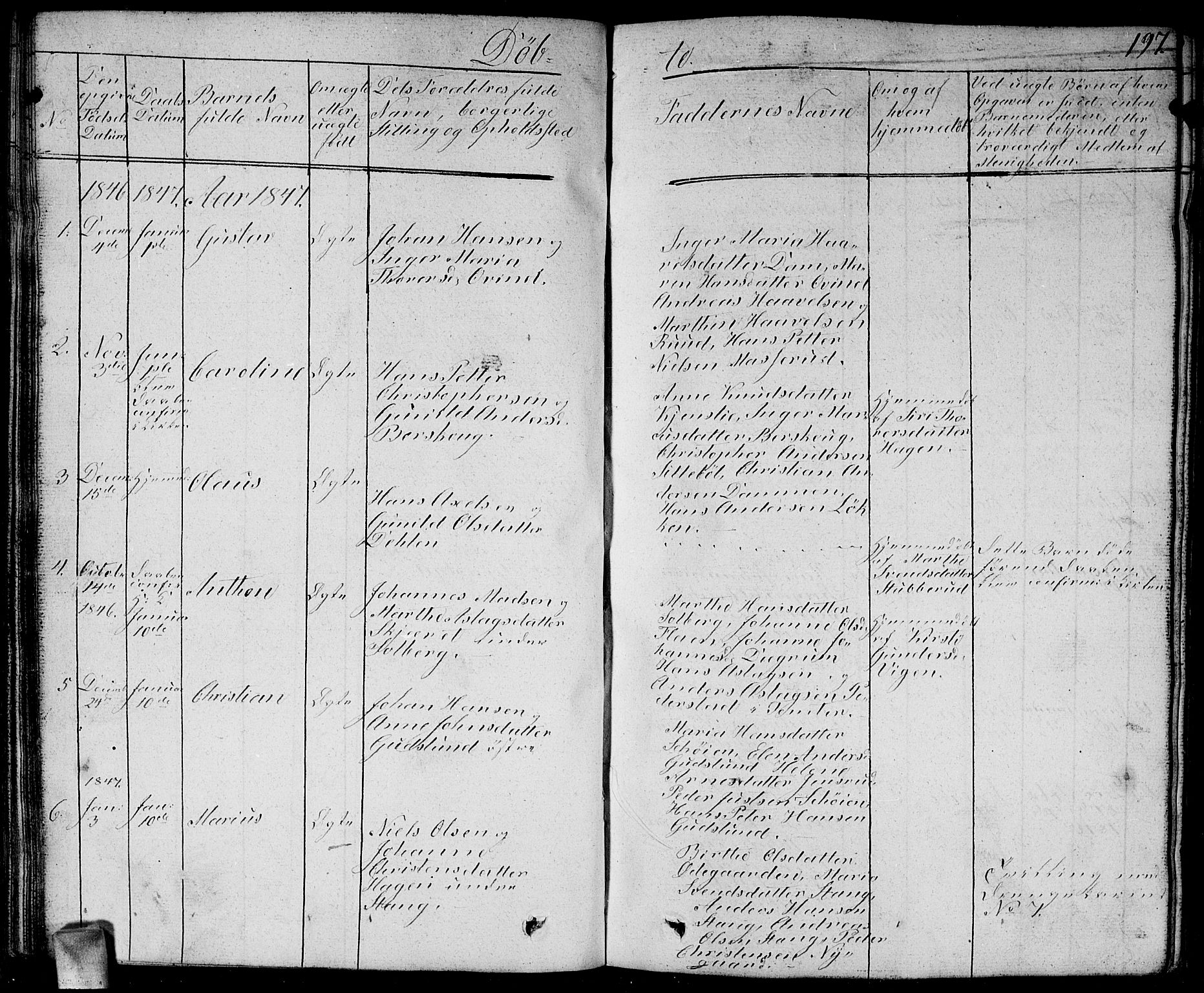 Enebakk prestekontor Kirkebøker, AV/SAO-A-10171c/G/Ga/L0003: Parish register (copy) no. I 3, 1833-1849, p. 197