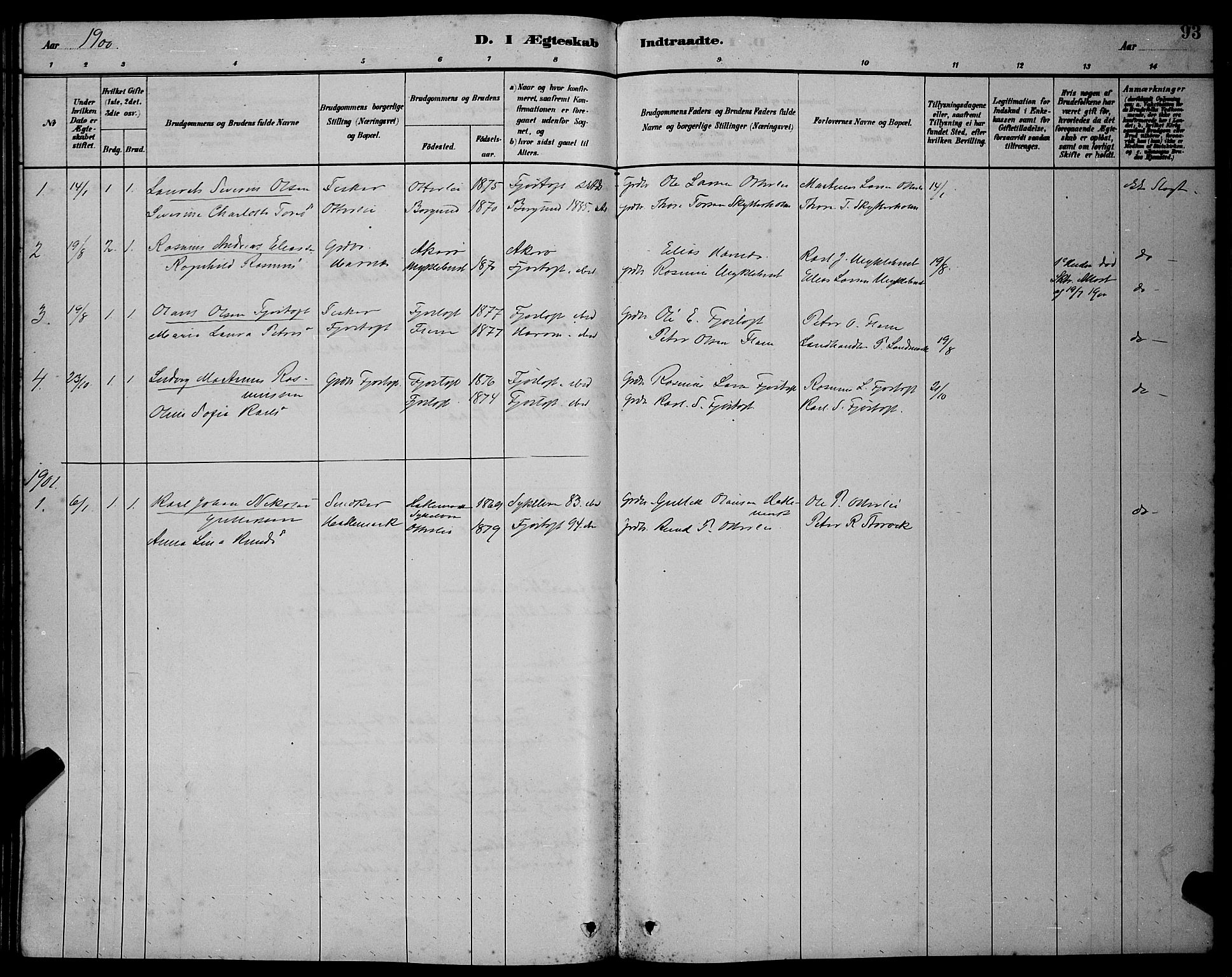 Ministerialprotokoller, klokkerbøker og fødselsregistre - Møre og Romsdal, SAT/A-1454/538/L0523: Parish register (copy) no. 538C01, 1881-1900, p. 93
