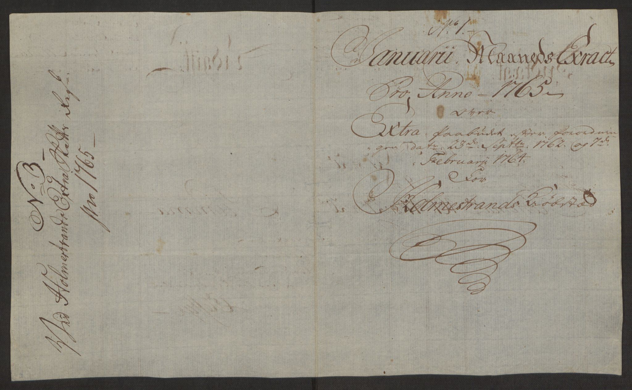 Rentekammeret inntil 1814, Reviderte regnskaper, Byregnskaper, AV/RA-EA-4066/R/Rh/L0163/0001: [H4] Kontribusjonsregnskap / Ekstraskatt, Holmestrand, 1762-1772, p. 203