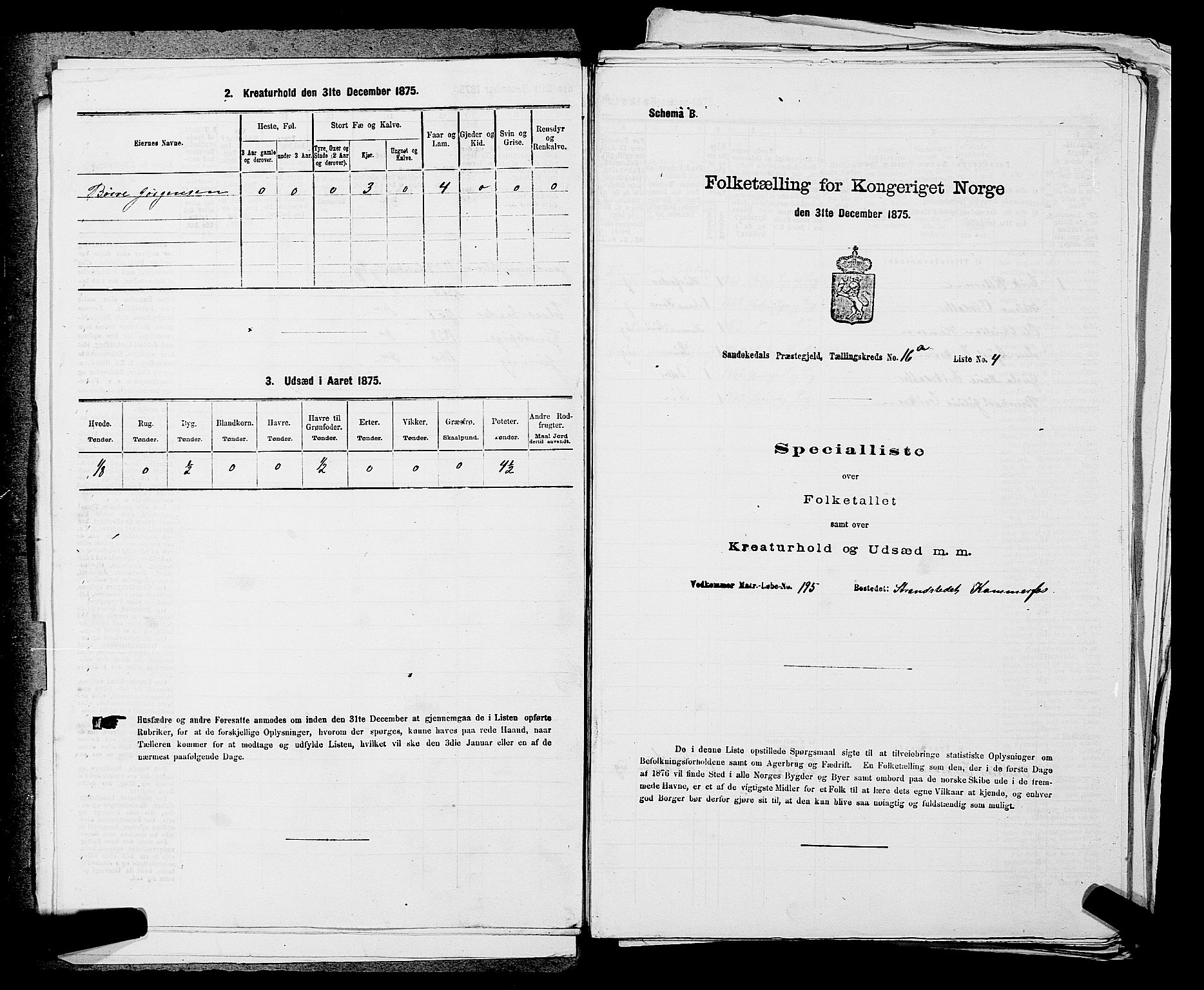 SAKO, 1875 census for 0816P Sannidal, 1875, p. 1230