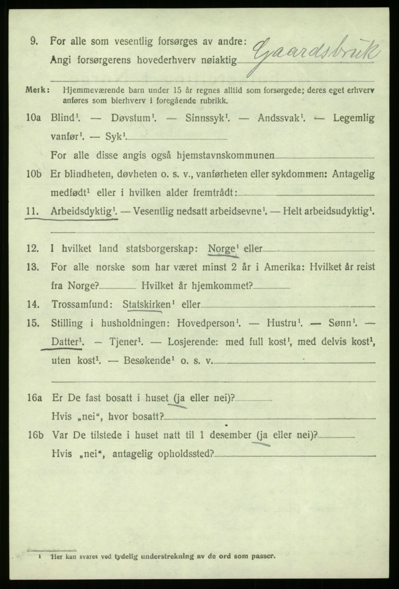 SAB, 1920 census for Gulen, 1920, p. 6684