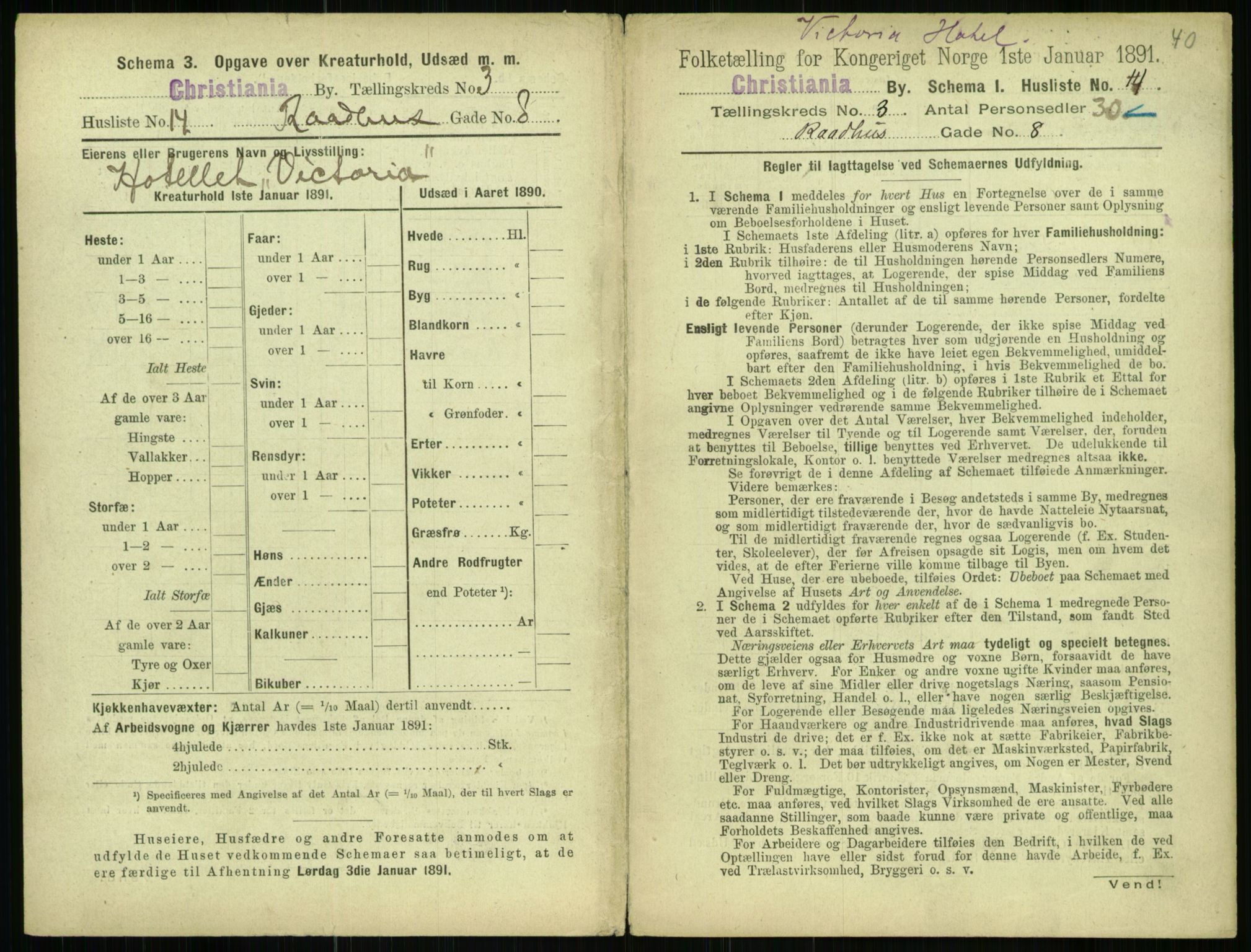 RA, 1891 census for 0301 Kristiania, 1891, p. 1205