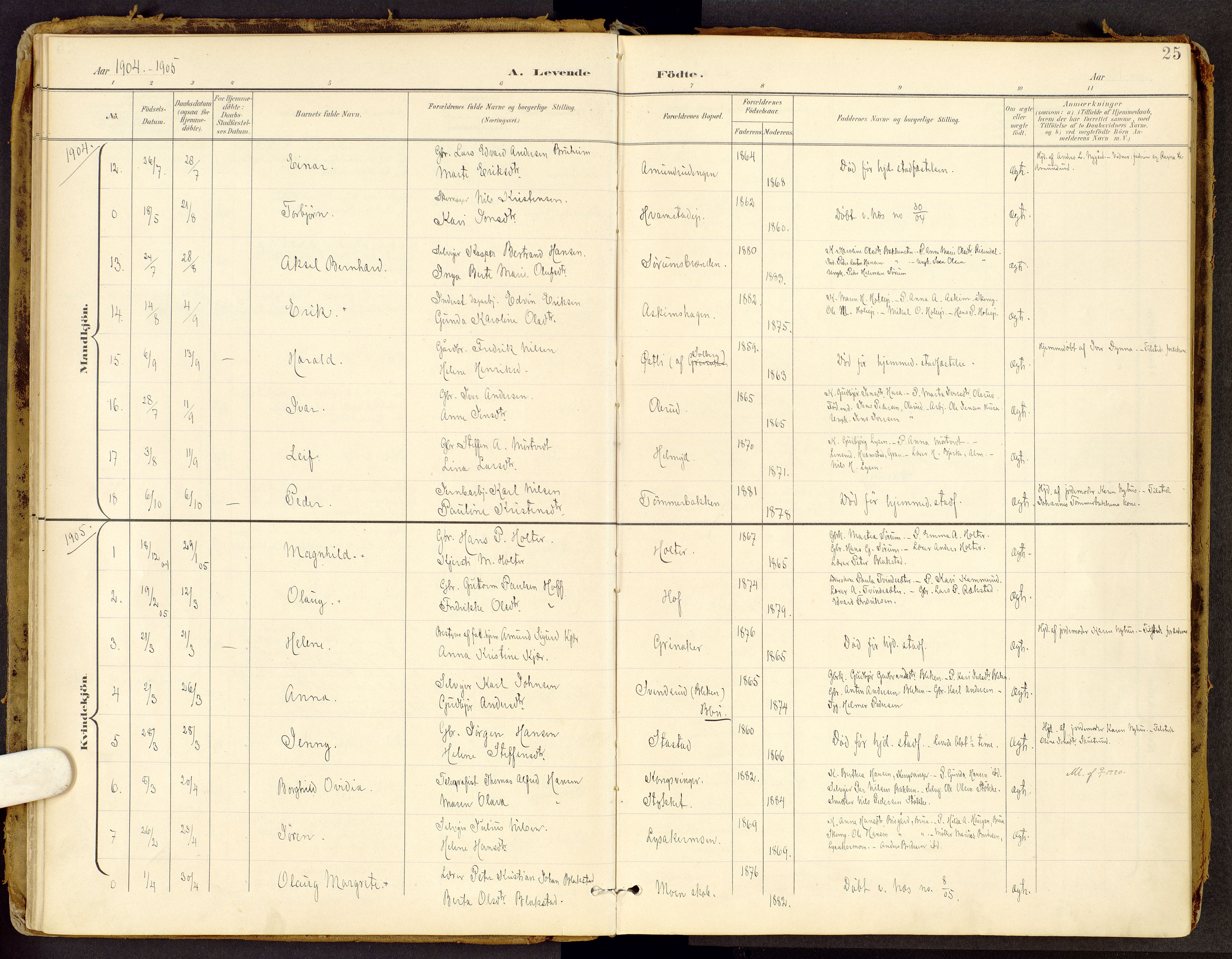 Brandbu prestekontor, SAH/PREST-114/H/Ha/Haa/L0002: Parish register (official) no. 2, 1899-1914, p. 25
