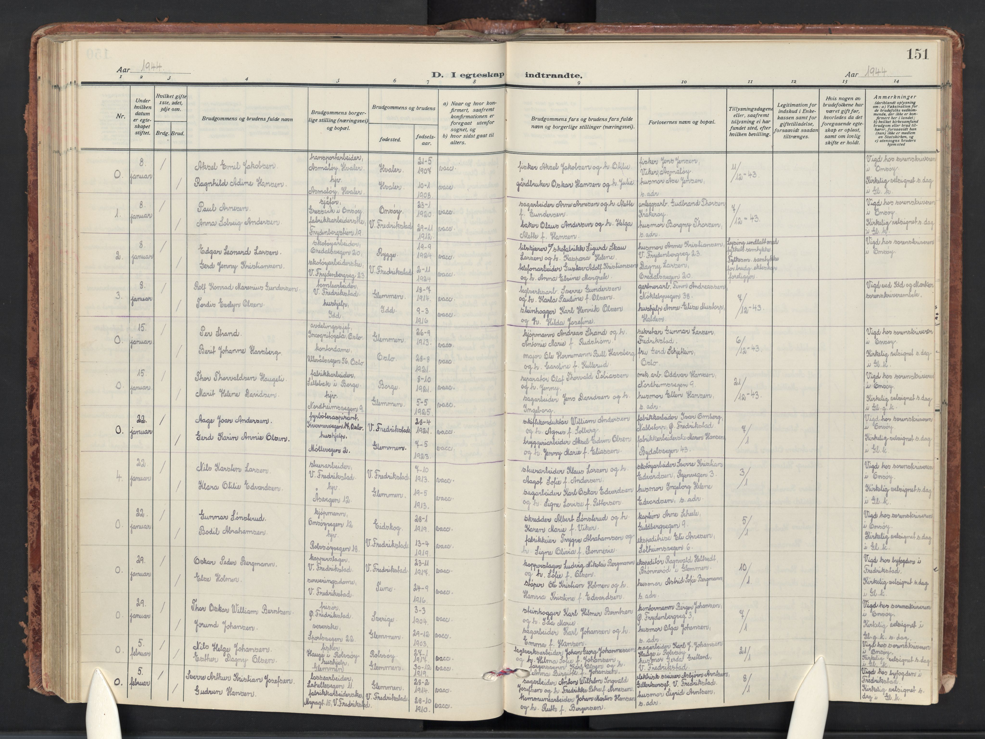 Glemmen prestekontor Kirkebøker, AV/SAO-A-10908/G/Ga/L0010: Parish register (copy) no. 10, 1928-1951, p. 151