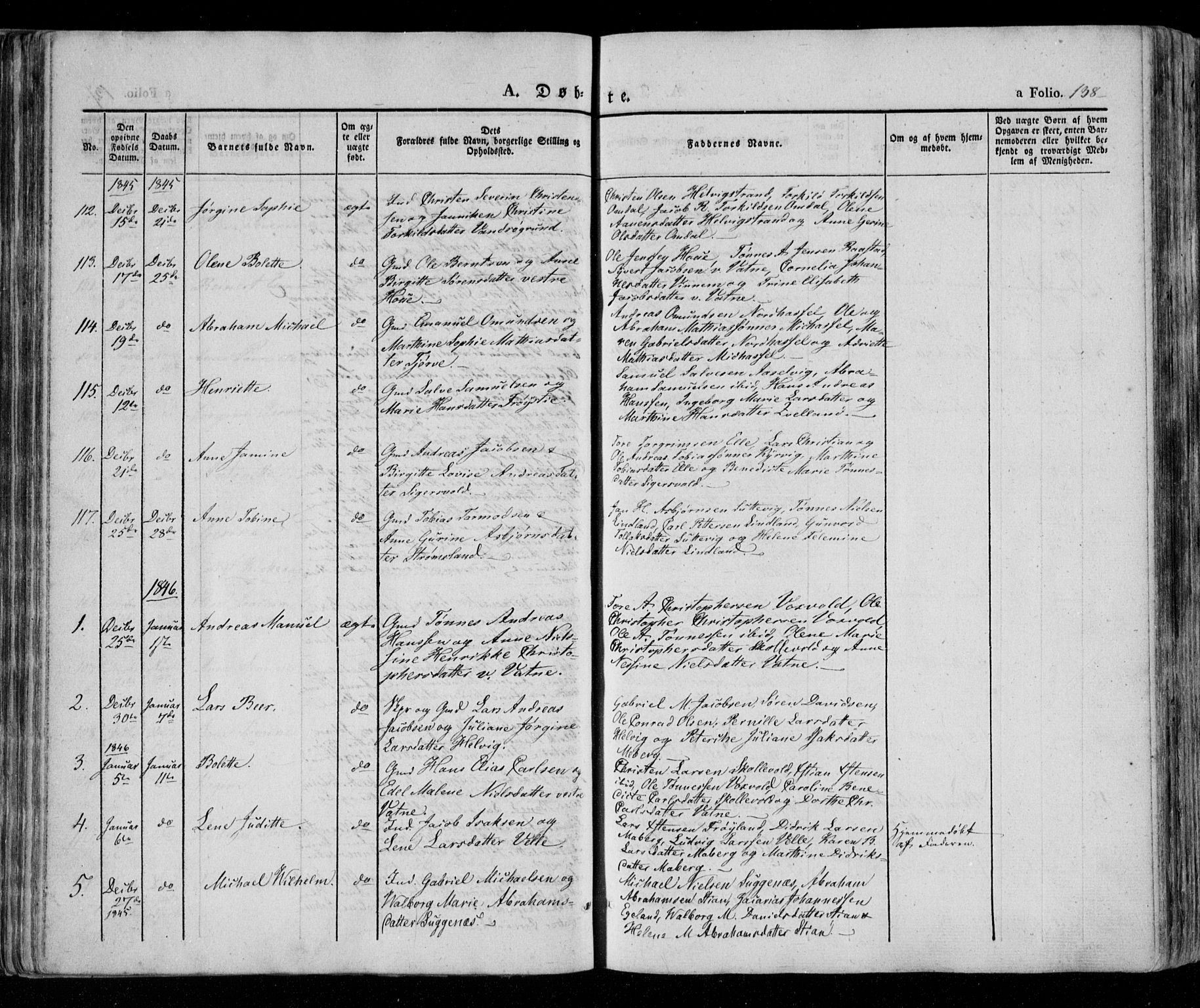 Lista sokneprestkontor, AV/SAK-1111-0027/F/Fa/L0009: Parish register (official) no. A 9, 1835-1846, p. 138