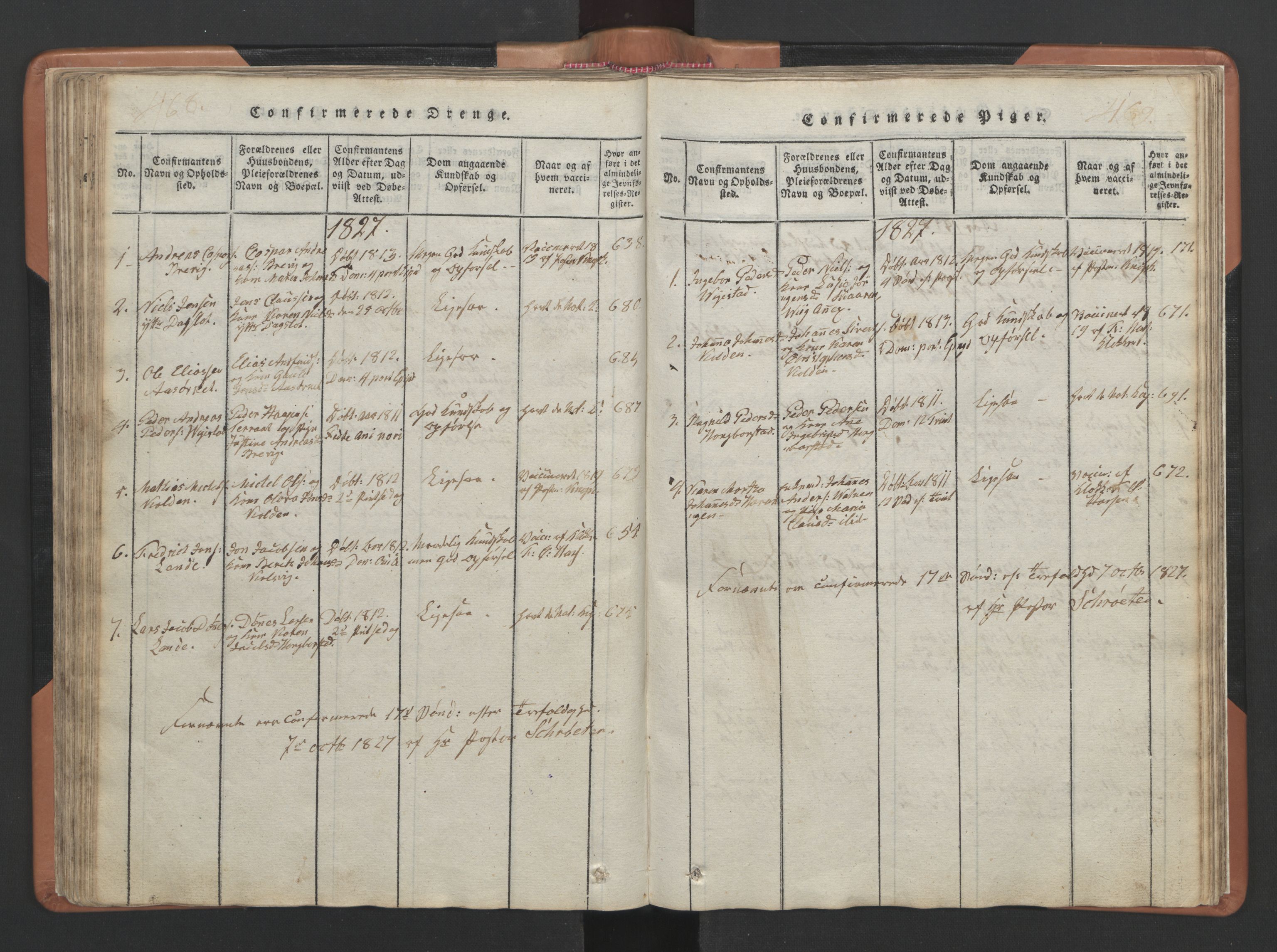 Ministerialprotokoller, klokkerbøker og fødselsregistre - Nordland, AV/SAT-A-1459/810/L0157: Parish register (copy) no. 810C01, 1819-1842, p. 468-469