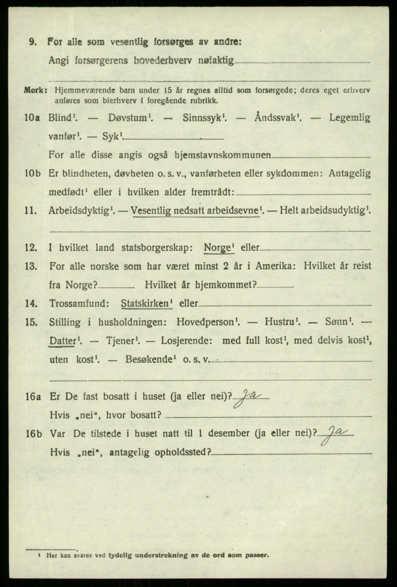 SAB, 1920 census for Hamre, 1920, p. 2790