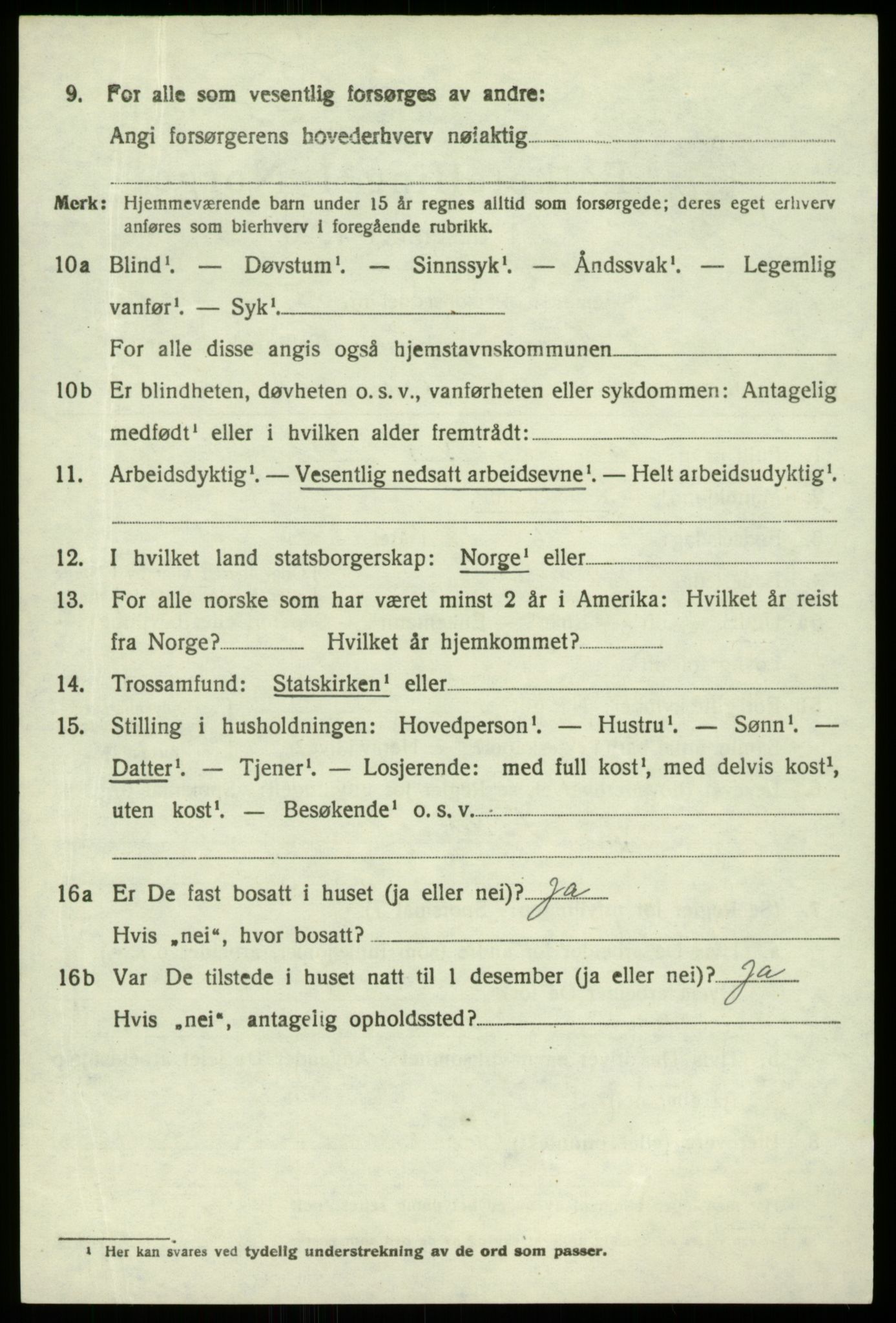 SAB, 1920 census for Hamre, 1920, p. 2790