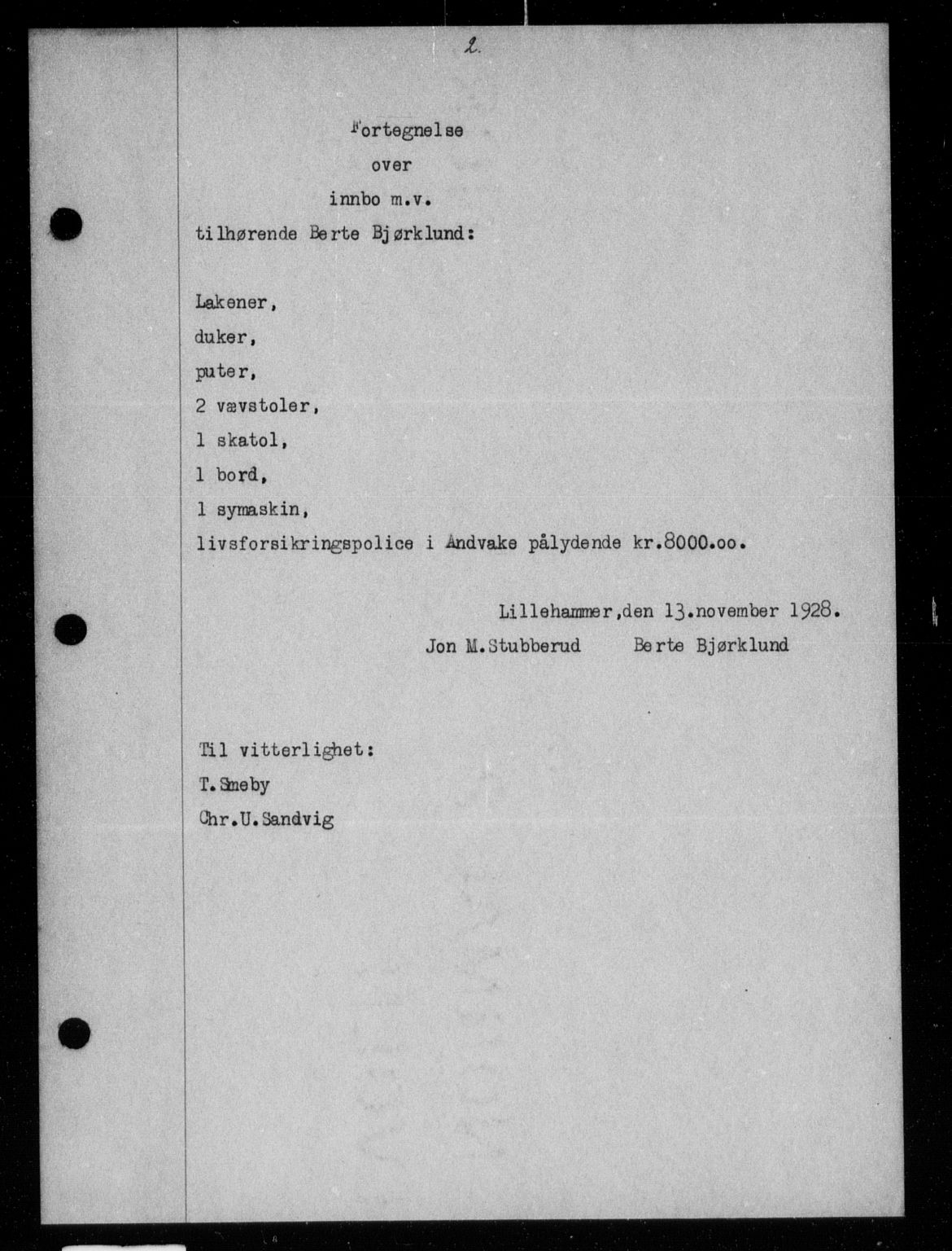 Sør-Gudbrandsdal tingrett, SAH/TING-004/H/Hb/Hbb/L0019: Mortgage book no. II 19, 1928-1929, p. 2