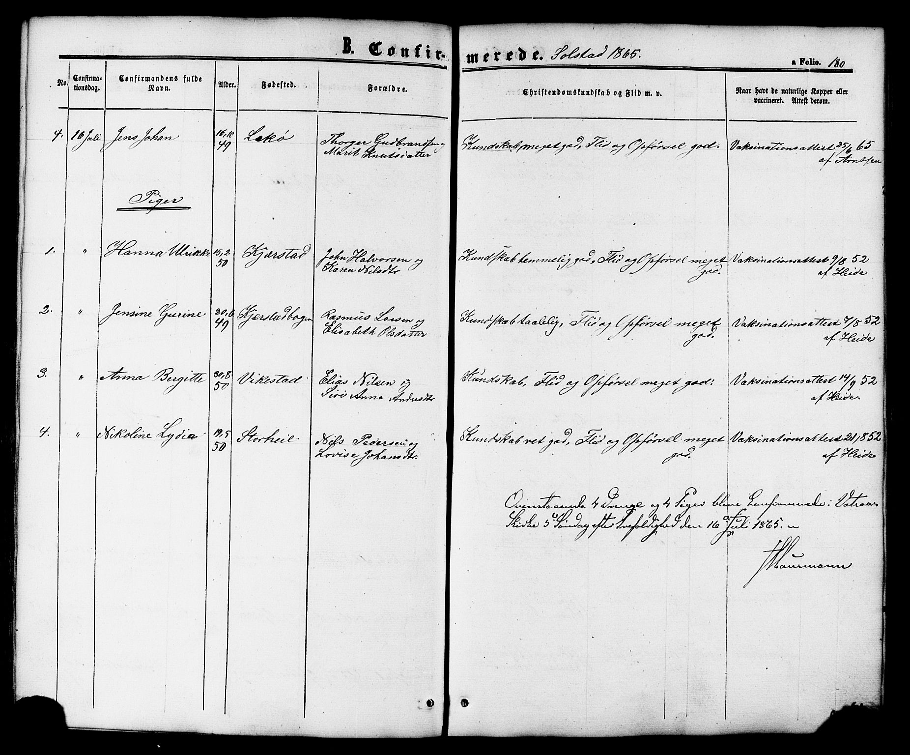 Ministerialprotokoller, klokkerbøker og fødselsregistre - Nordland, AV/SAT-A-1459/810/L0147: Parish register (official) no. 810A08 /2, 1862-1874, p. 180