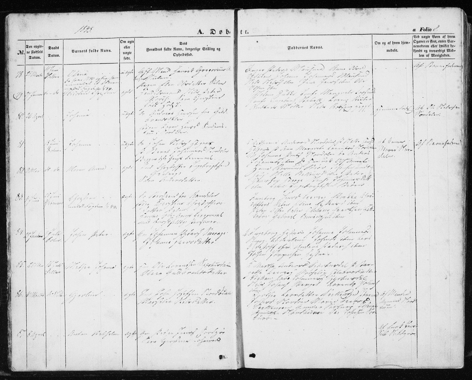 Ministerialprotokoller, klokkerbøker og fødselsregistre - Sør-Trøndelag, AV/SAT-A-1456/634/L0529: Parish register (official) no. 634A05, 1843-1851, p. 8