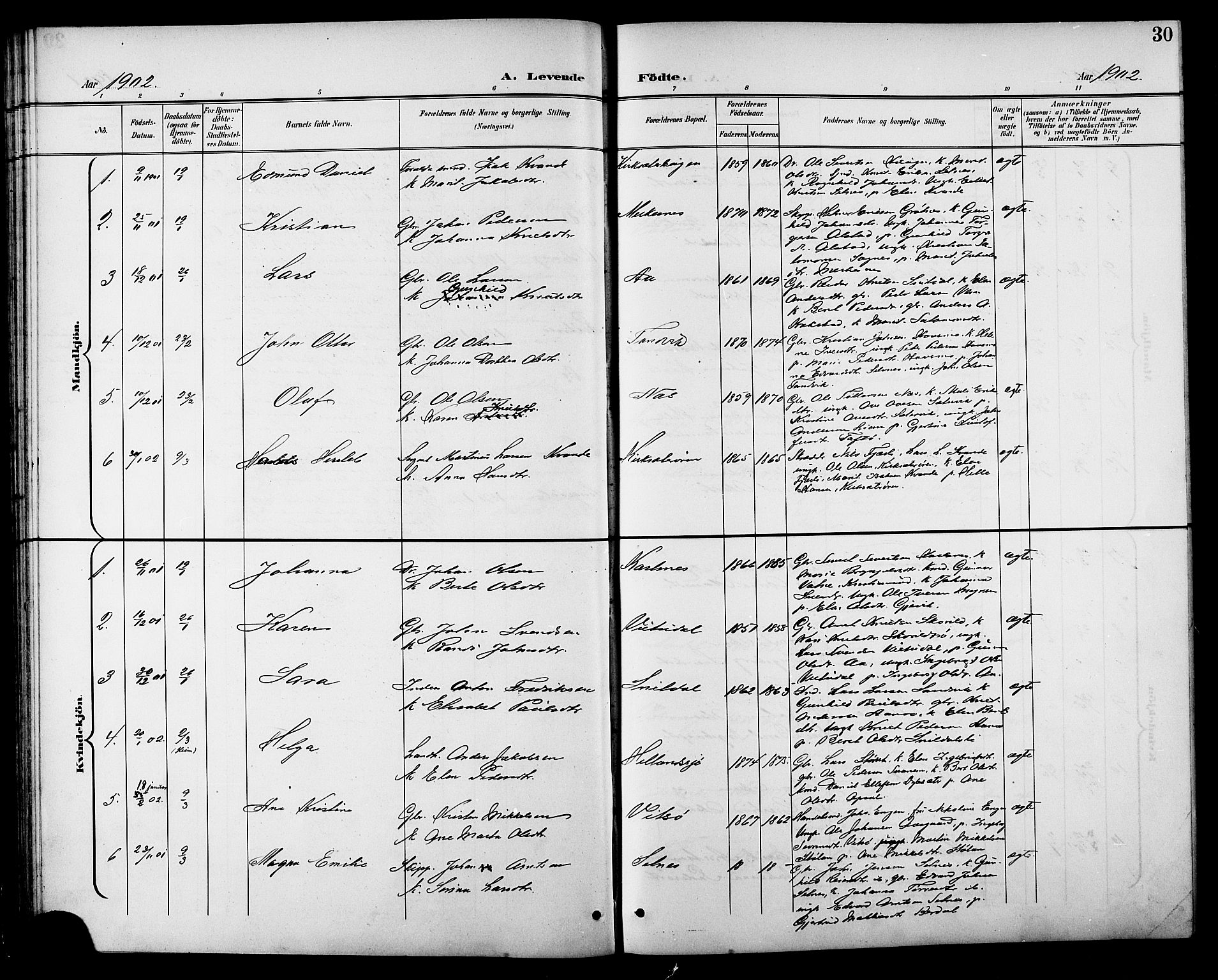 Ministerialprotokoller, klokkerbøker og fødselsregistre - Sør-Trøndelag, SAT/A-1456/630/L0505: Parish register (copy) no. 630C03, 1899-1914, p. 30