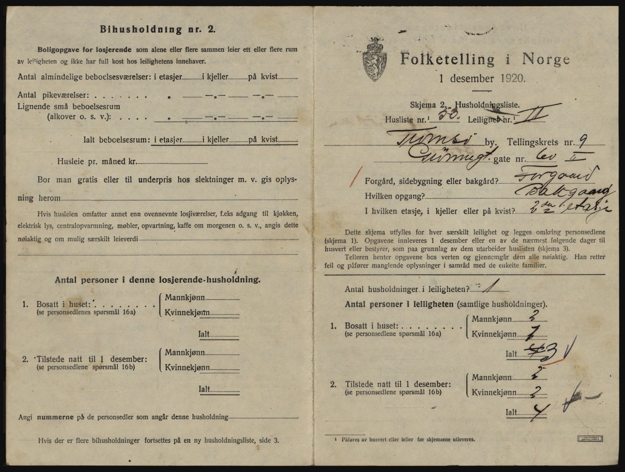 SATØ, 1920 census for Tromsø, 1920, p. 5033