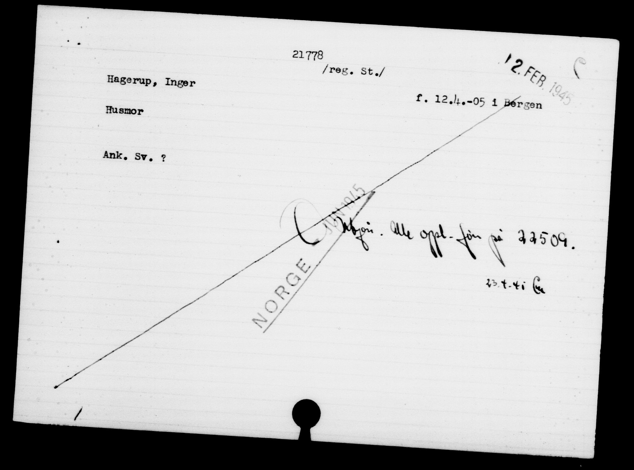 Den Kgl. Norske Legasjons Flyktningskontor, RA/S-6753/V/Va/L0009: Kjesäterkartoteket.  Flyktningenr. 18502-22048, 1940-1945, p. 2804