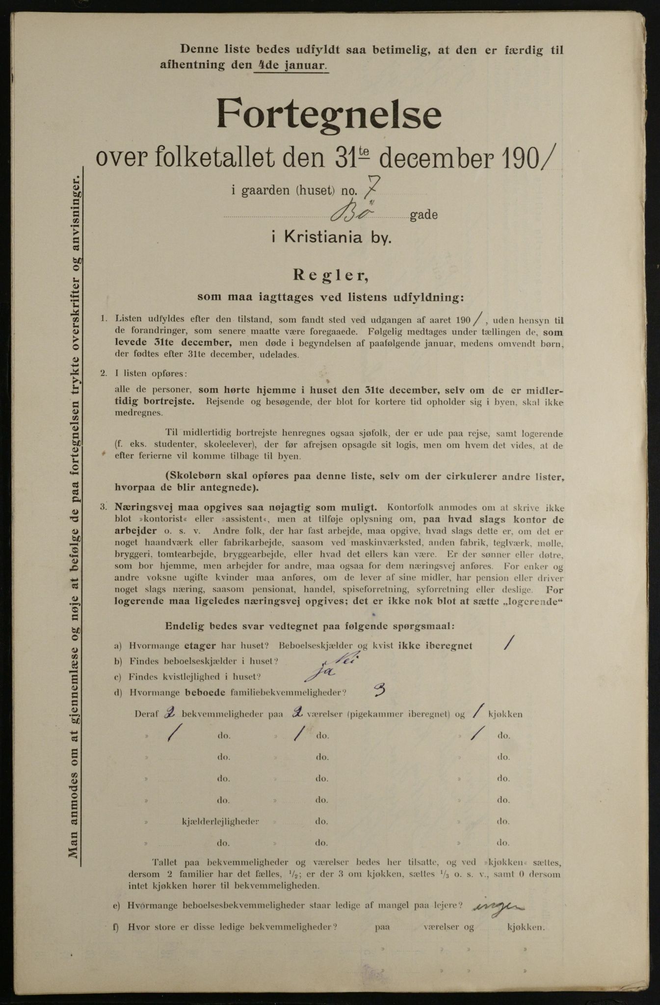 OBA, Municipal Census 1901 for Kristiania, 1901, p. 1831