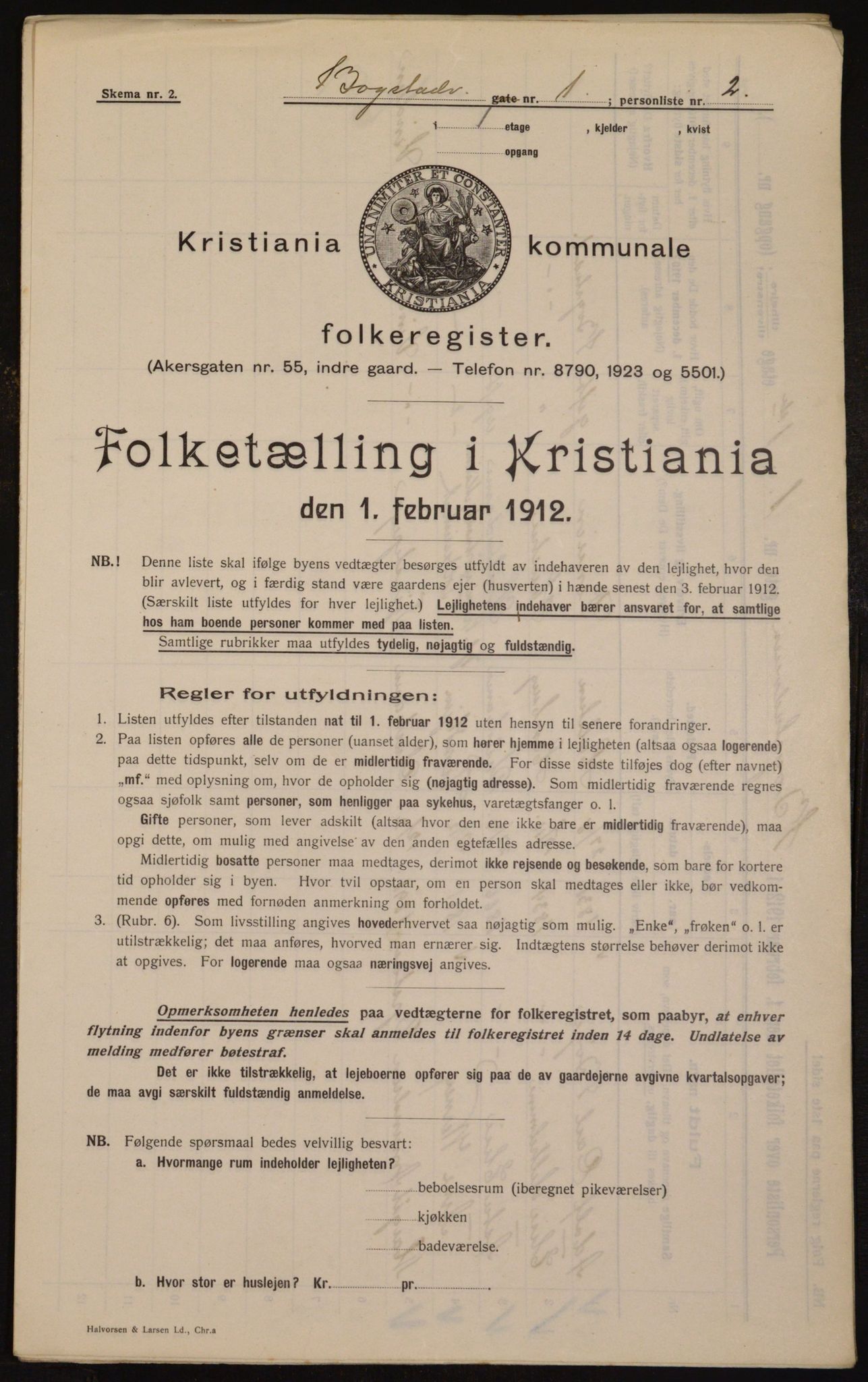 OBA, Municipal Census 1912 for Kristiania, 1912, p. 6651