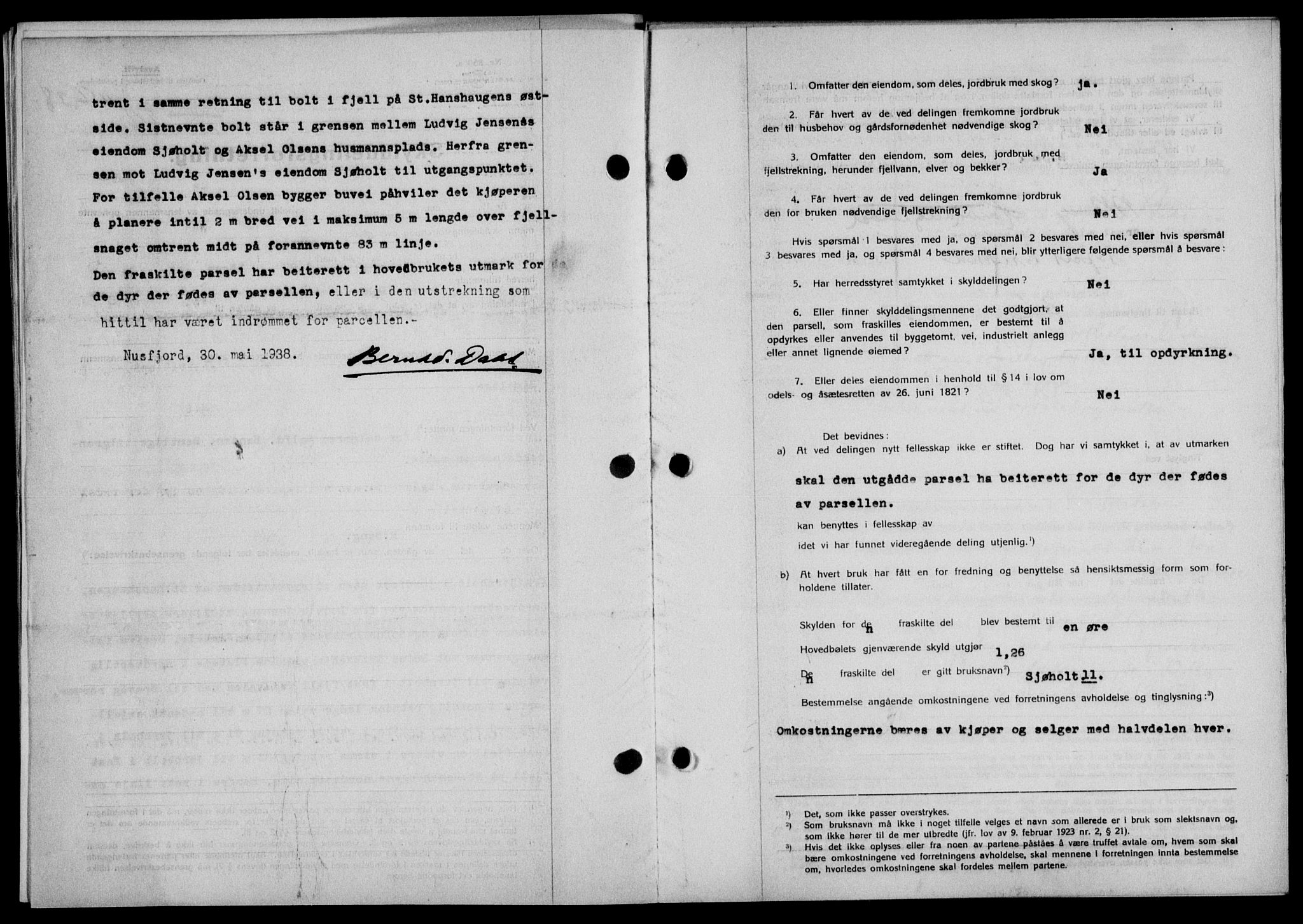 Lofoten sorenskriveri, AV/SAT-A-0017/1/2/2C/L0004a: Mortgage book no. 4a, 1938-1938, Diary no: : 1156/1938