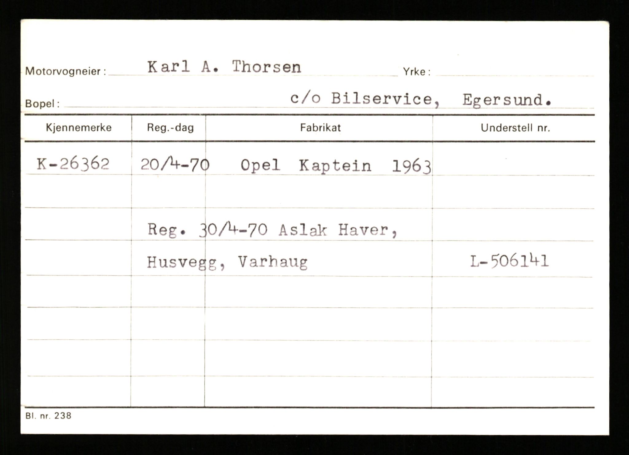 Stavanger trafikkstasjon, AV/SAST-A-101942/0/G/L0005: Registreringsnummer: 23000 - 34245, 1930-1971, p. 1141