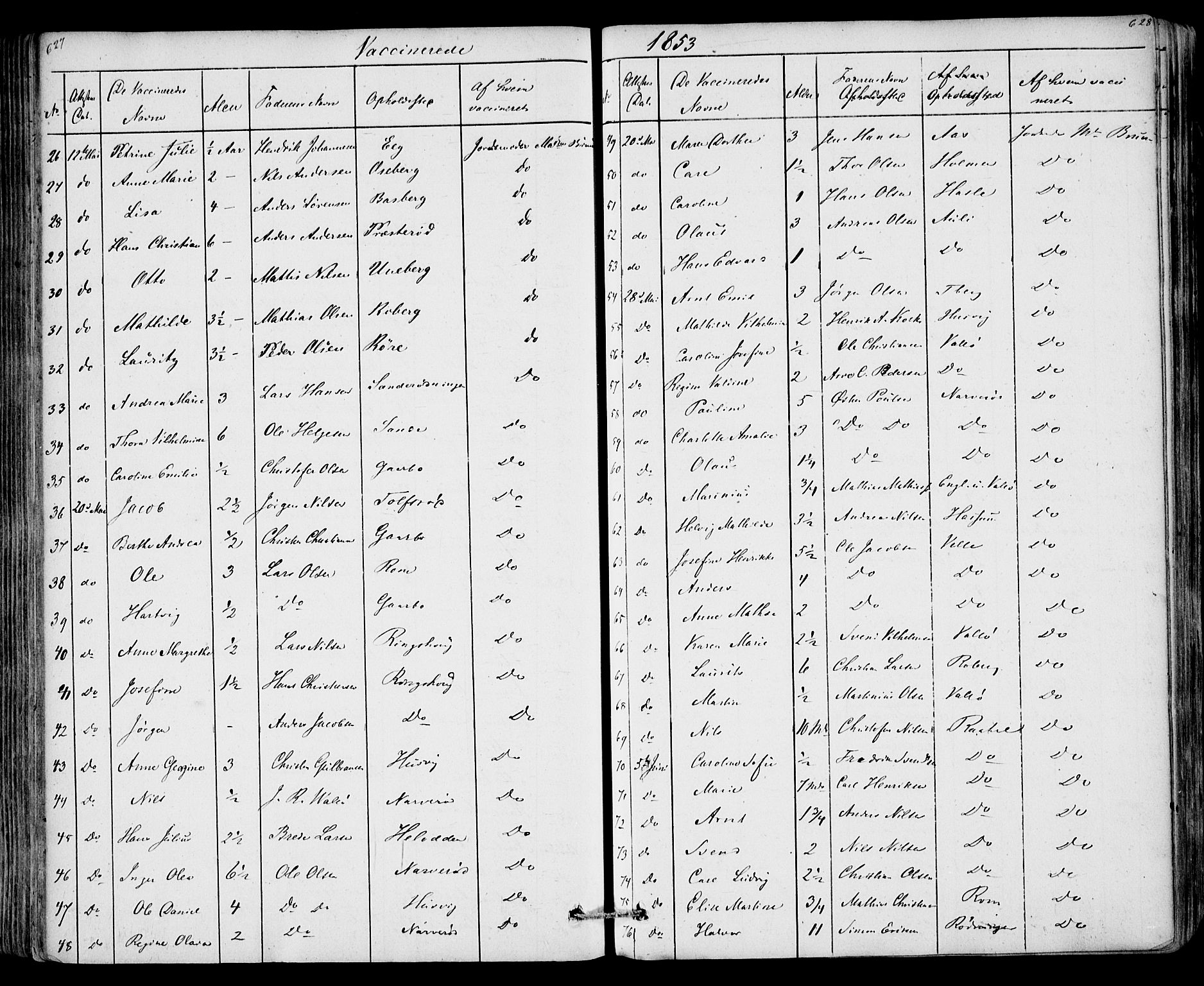 Sem kirkebøker, AV/SAKO-A-5/F/Fa/L0006: Parish register (official) no. I 6, 1843-1855, p. 627-628