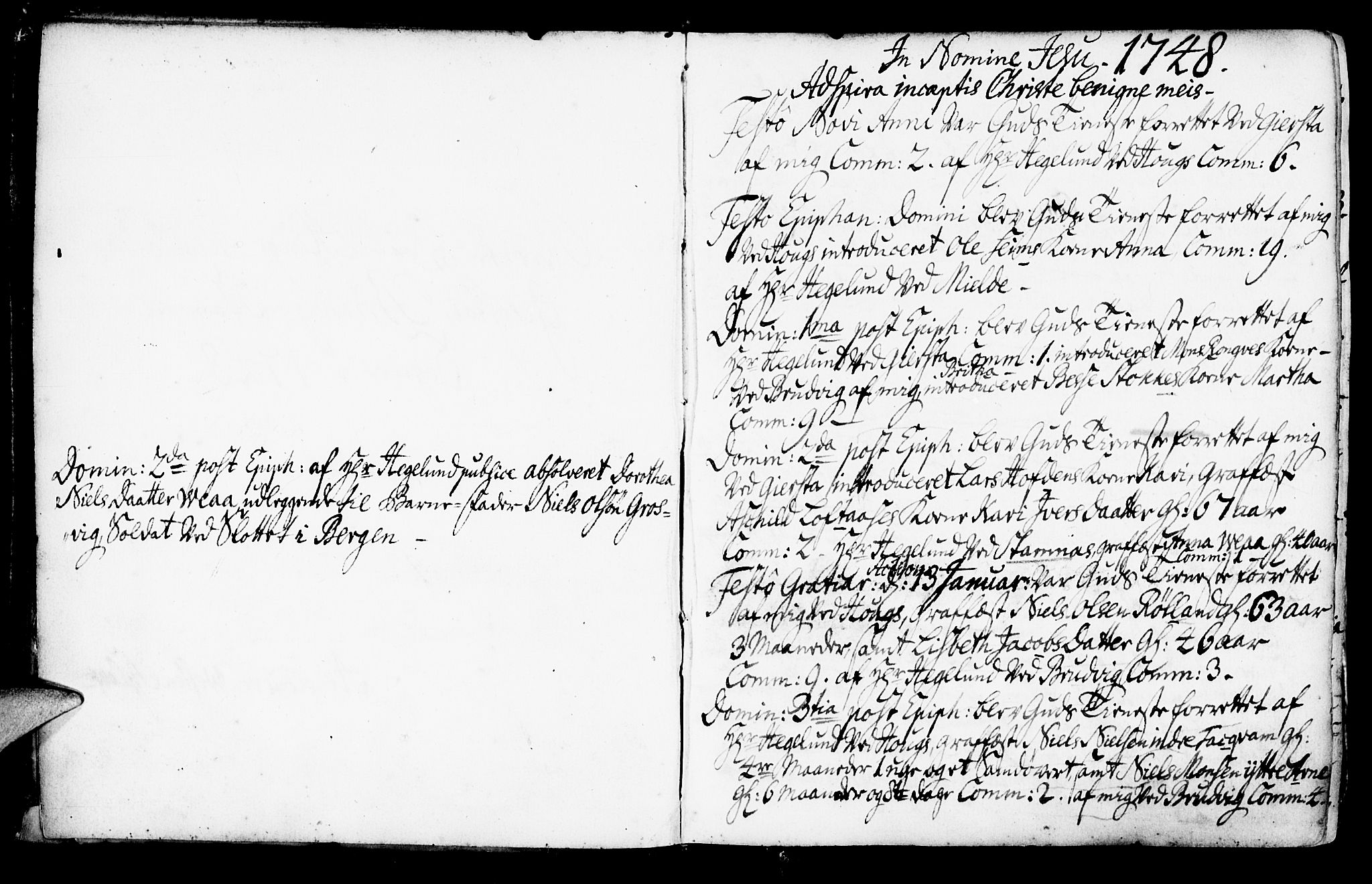 Haus sokneprestembete, AV/SAB-A-75601/H/Haa: Parish register (official) no. A 7, 1748-1766, p. 2