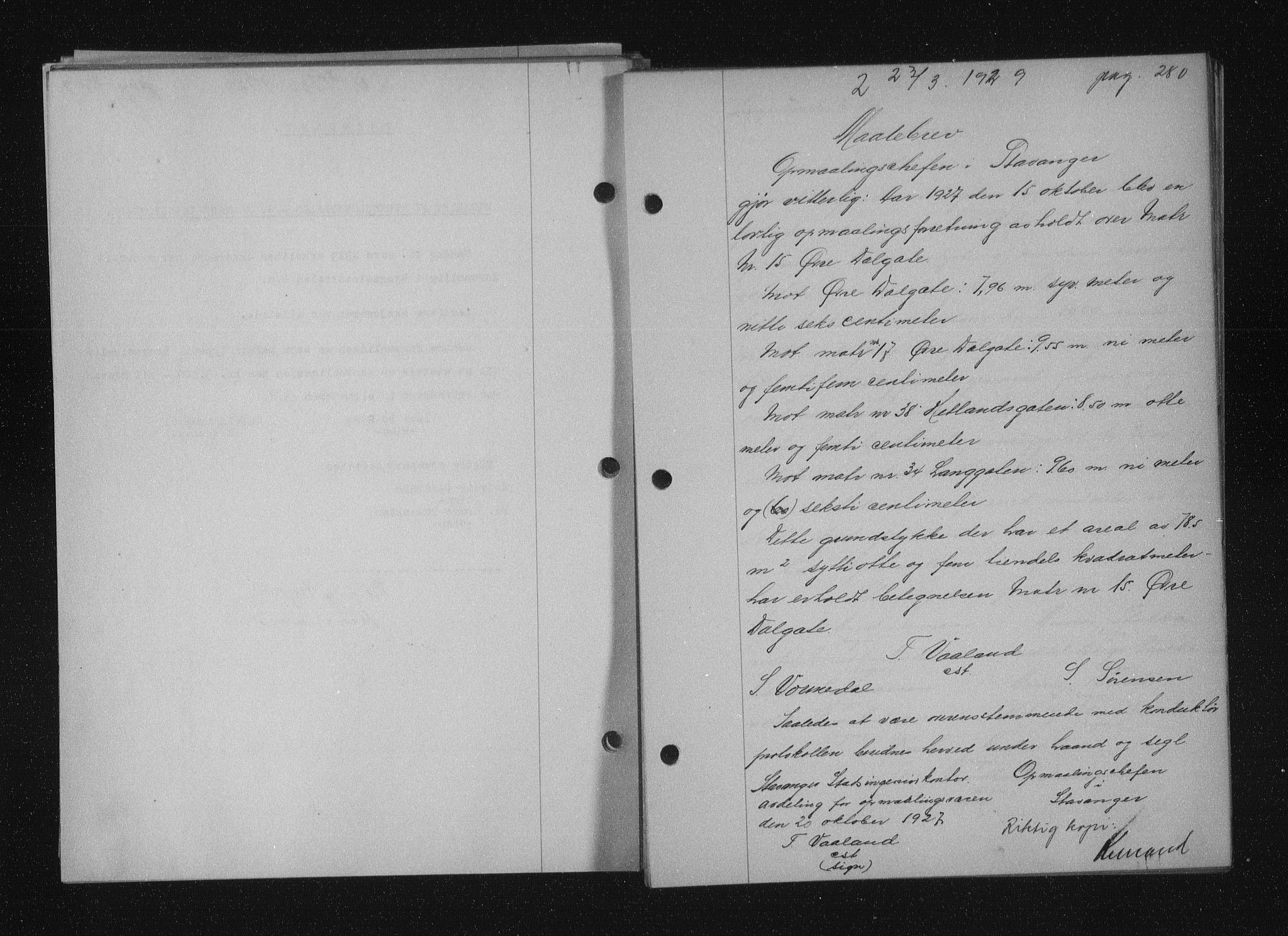 Stavanger byfogd, SAST/A-101408/001/4/41/410/410BB/L0055: Mortgage book no. 43, 1928-1929, Deed date: 23.03.1929