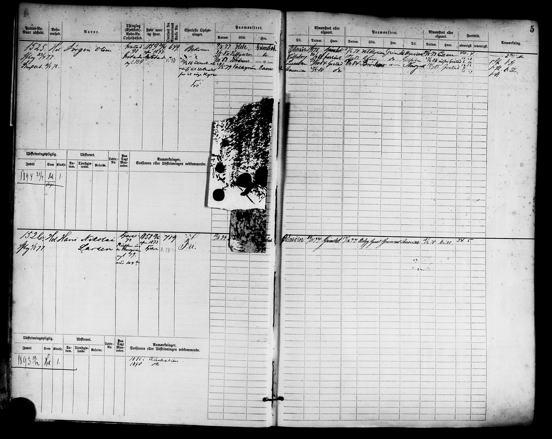 Grimstad mønstringskrets, AV/SAK-2031-0013/F/Fb/L0003: Hovedrulle nr 1517-2276, F-6, 1877-1888, p. 7