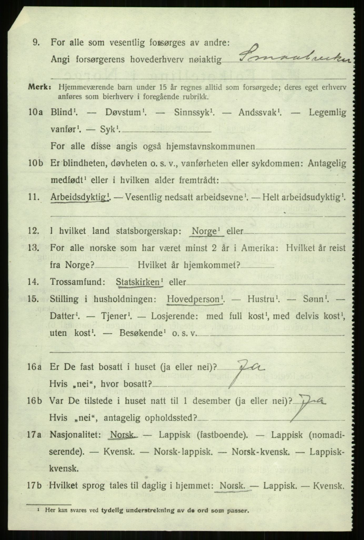 SATØ, 1920 census for Tranøy, 1920, p. 3792