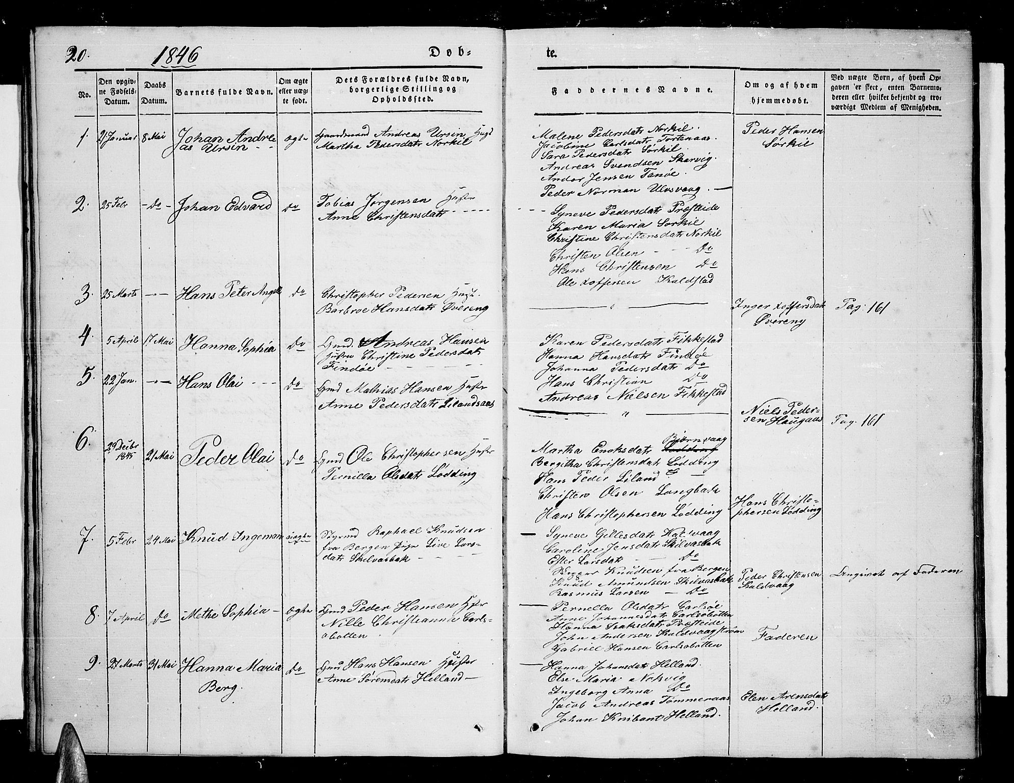 Ministerialprotokoller, klokkerbøker og fødselsregistre - Nordland, AV/SAT-A-1459/859/L0856: Parish register (copy) no. 859C02, 1843-1854, p. 20