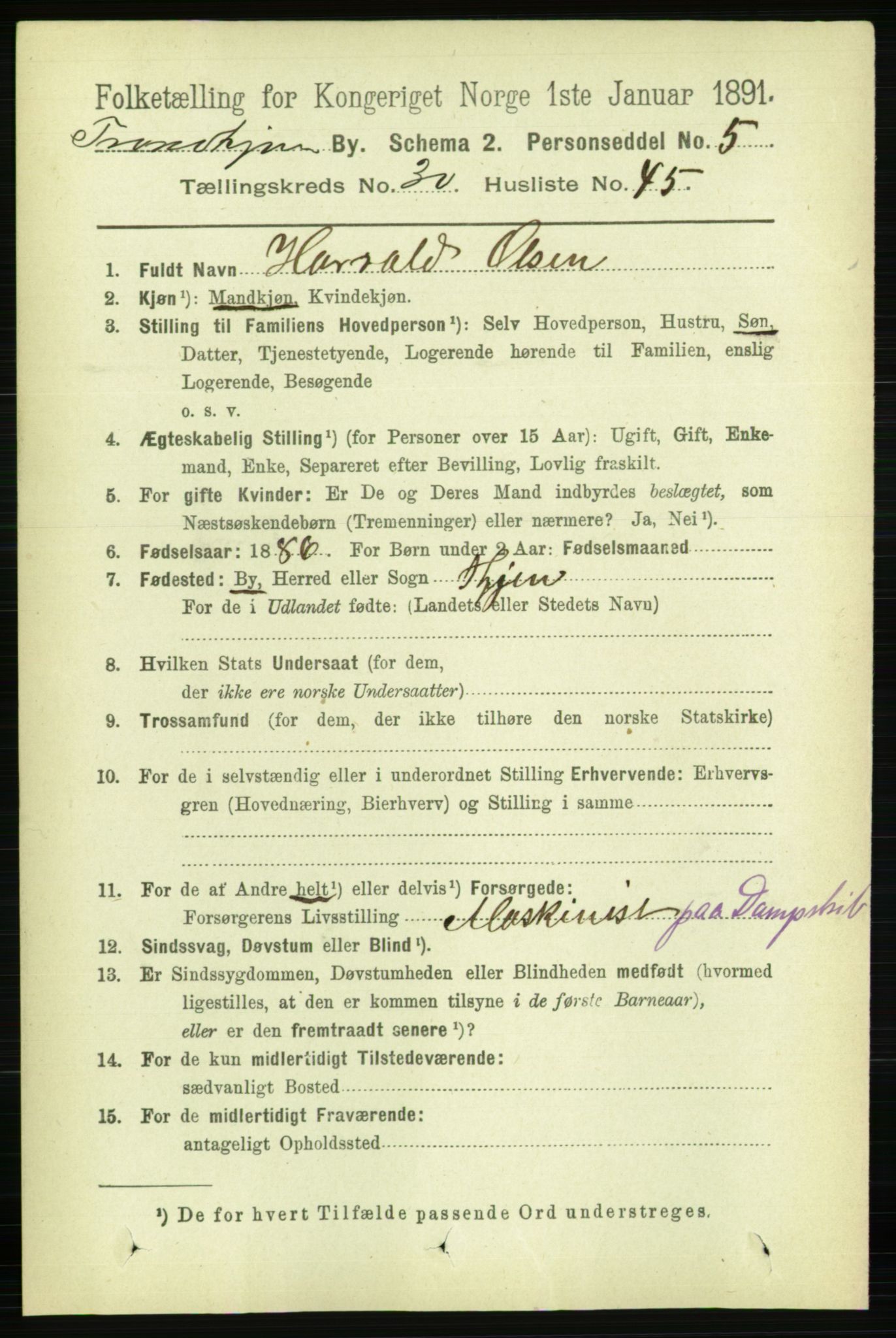 RA, 1891 census for 1601 Trondheim, 1891, p. 22928