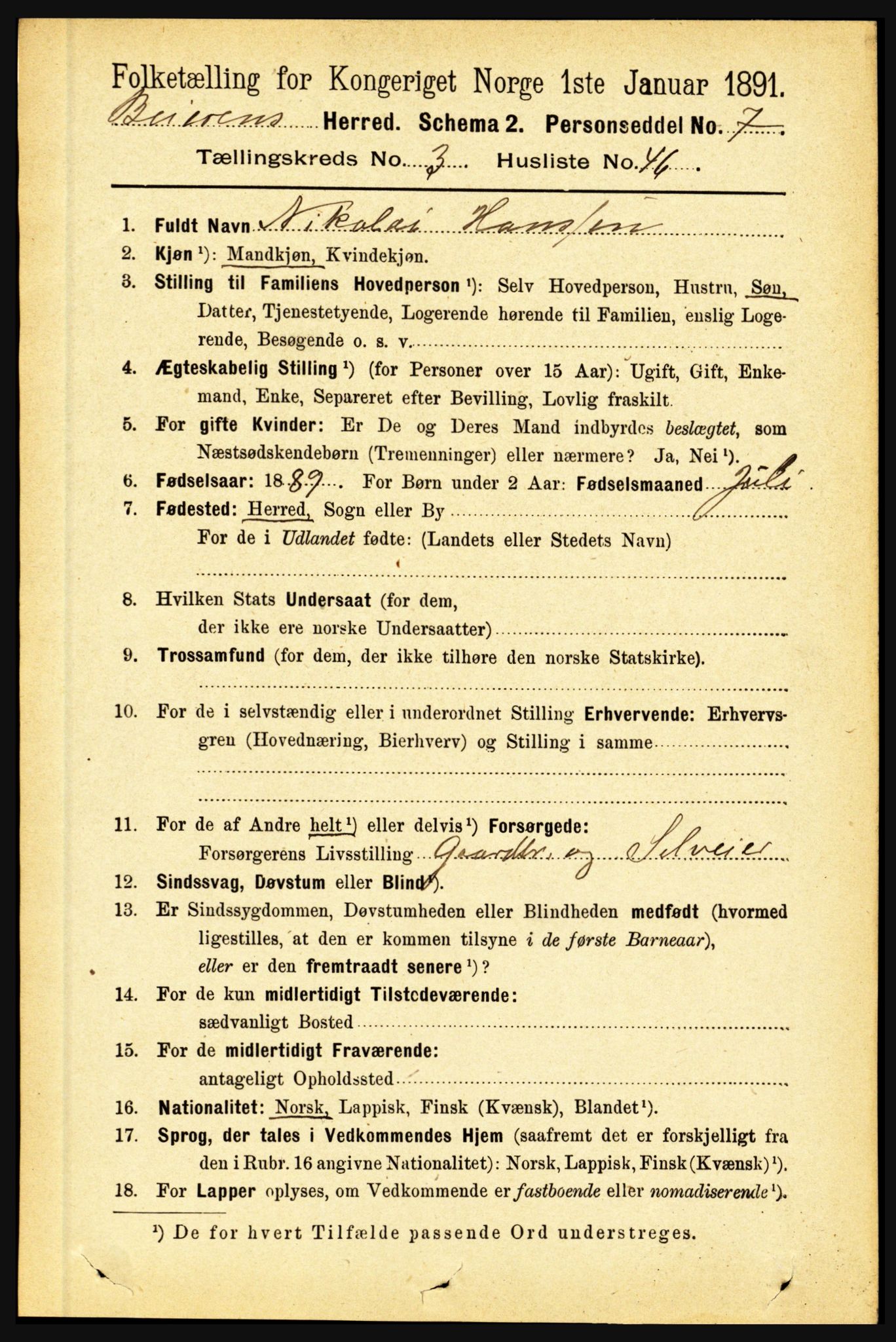 RA, 1891 census for 1839 Beiarn, 1891, p. 1299