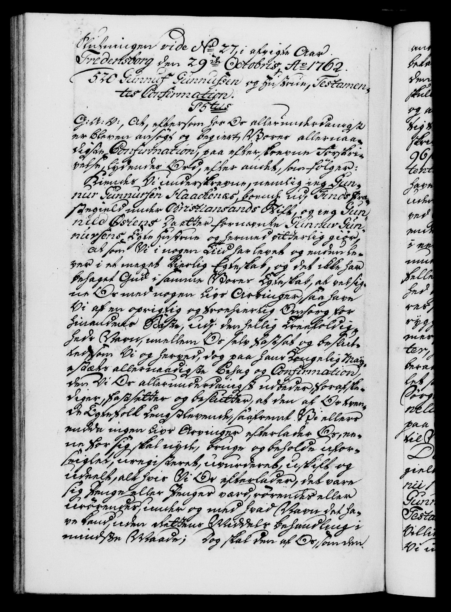 Danske Kanselli 1572-1799, AV/RA-EA-3023/F/Fc/Fca/Fcaa/L0041: Norske registre, 1760-1762, p. 835b