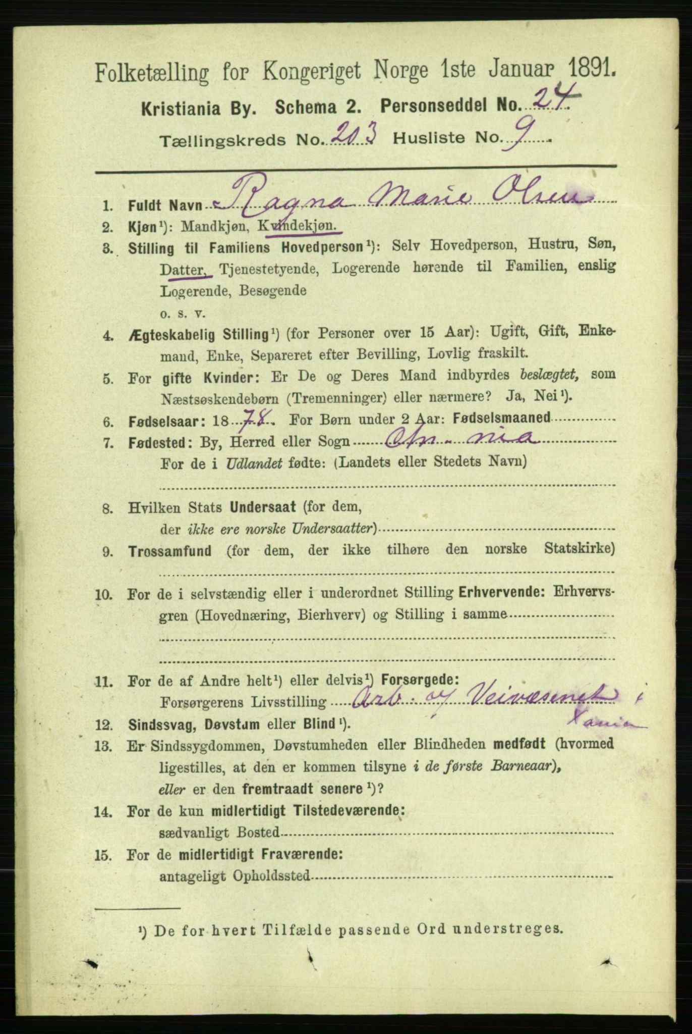 RA, 1891 census for 0301 Kristiania, 1891, p. 122218