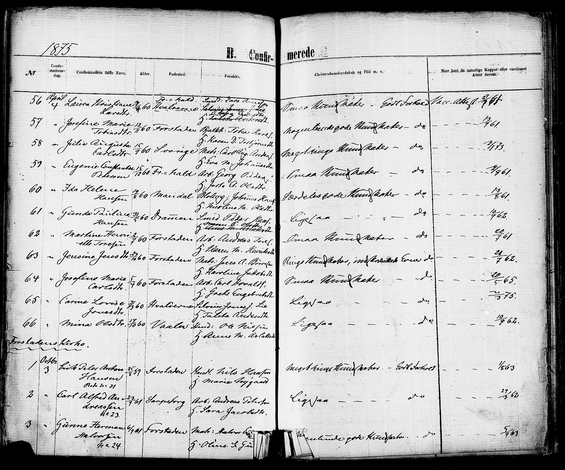 Fredrikstad domkirkes prestekontor Kirkebøker, AV/SAO-A-10906/F/Fa/L0001: Parish register (official) no. 1, 1871-1878, p. 209