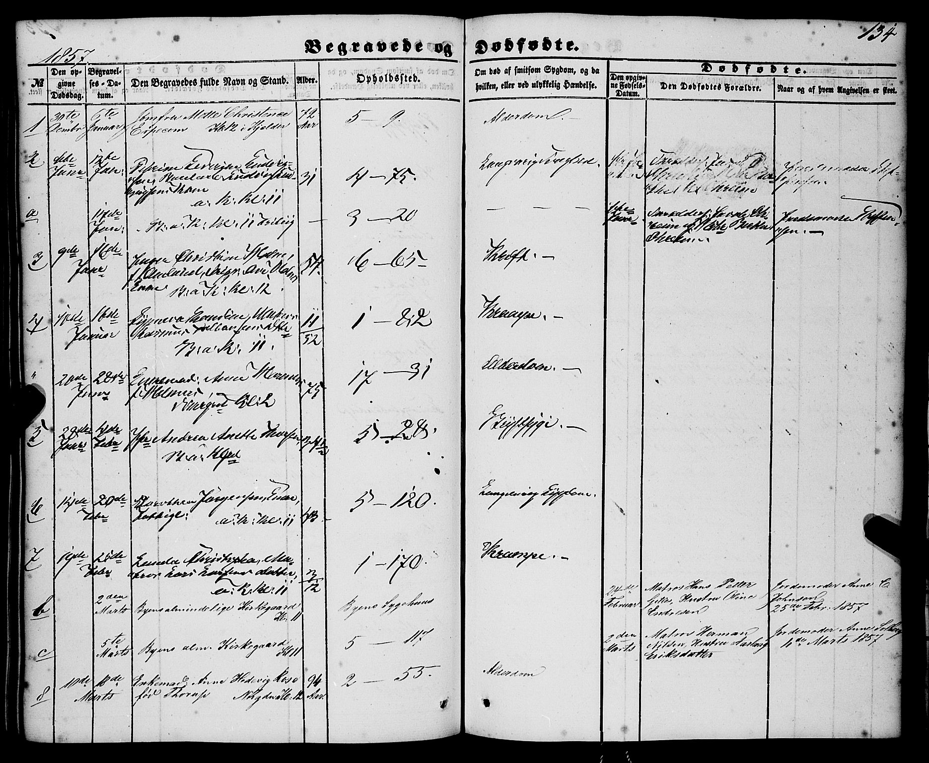 Nykirken Sokneprestembete, AV/SAB-A-77101/H/Haa/L0042: Parish register (official) no. E 2, 1850-1868, p. 134