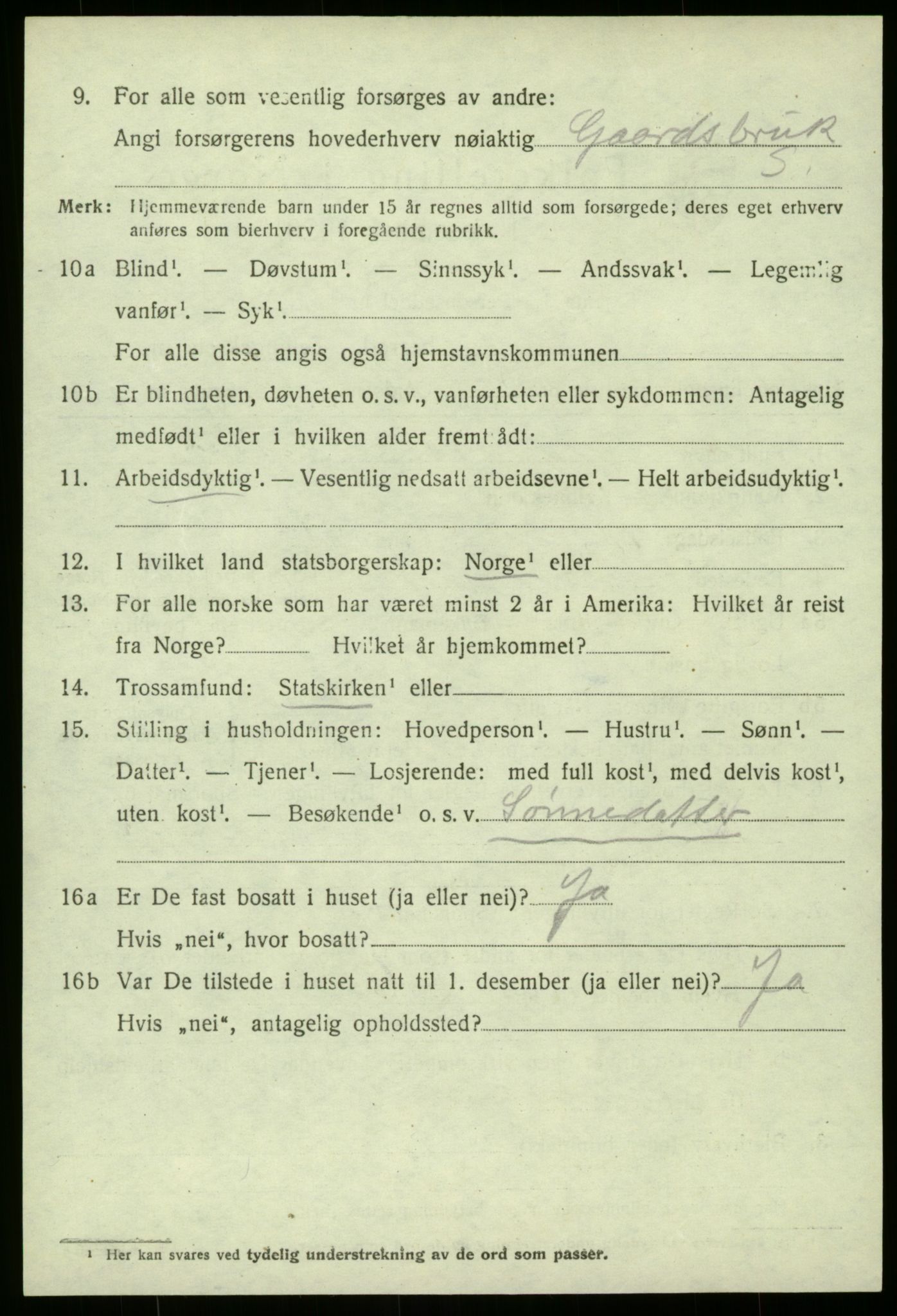 SAB, 1920 census for Manger, 1920, p. 4086