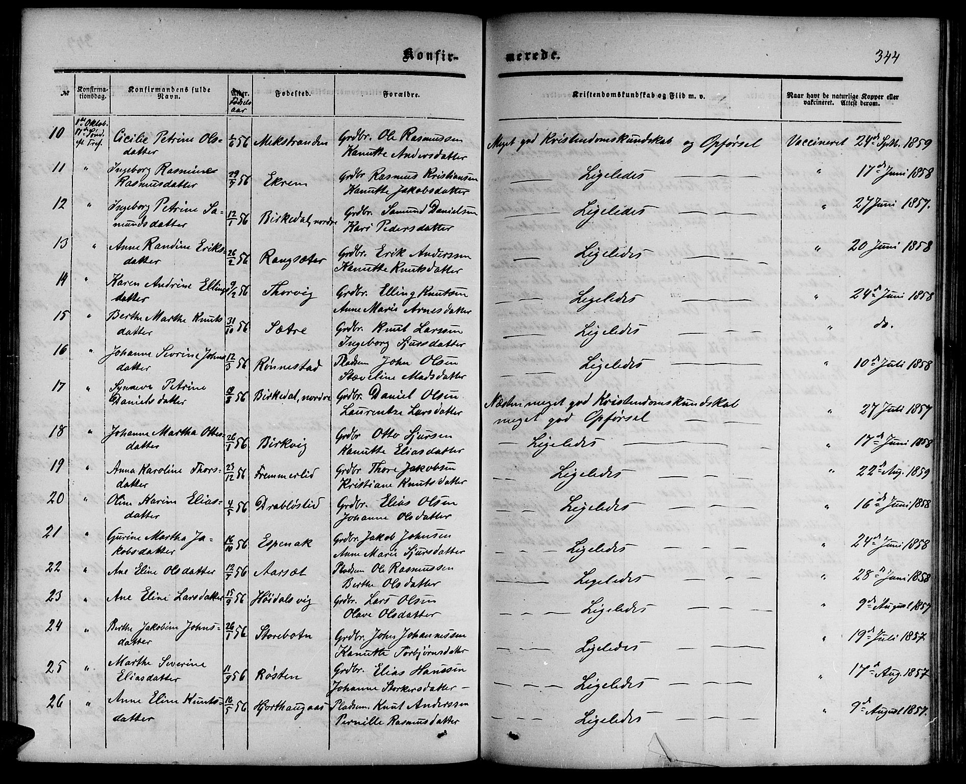 Ministerialprotokoller, klokkerbøker og fødselsregistre - Møre og Romsdal, AV/SAT-A-1454/511/L0157: Parish register (copy) no. 511C03, 1864-1884, p. 344