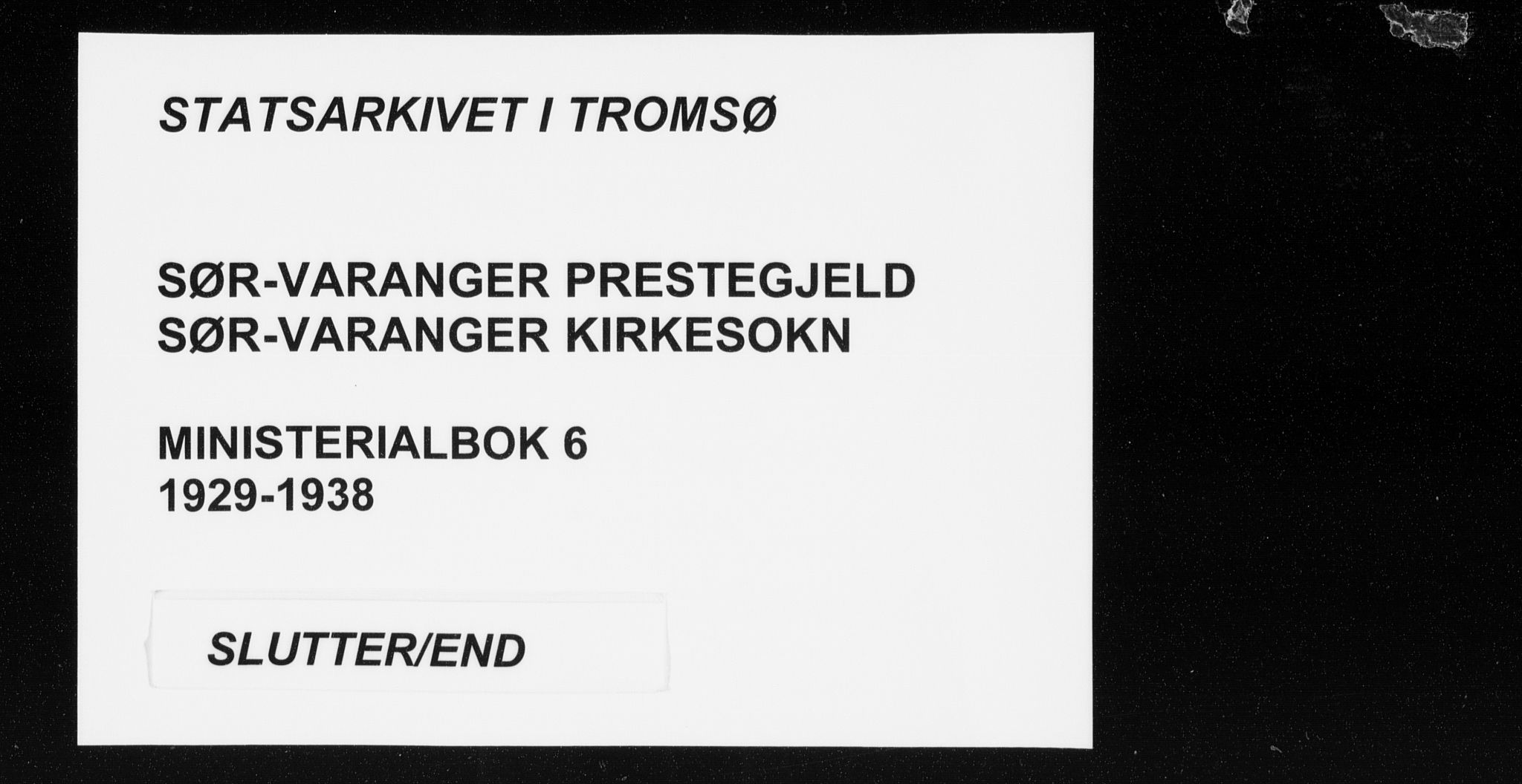 Sør-Varanger sokneprestkontor, SATØ/S-1331/H/Hb/L0006klokker: Parish register (copy) no. 6, 1929-1938