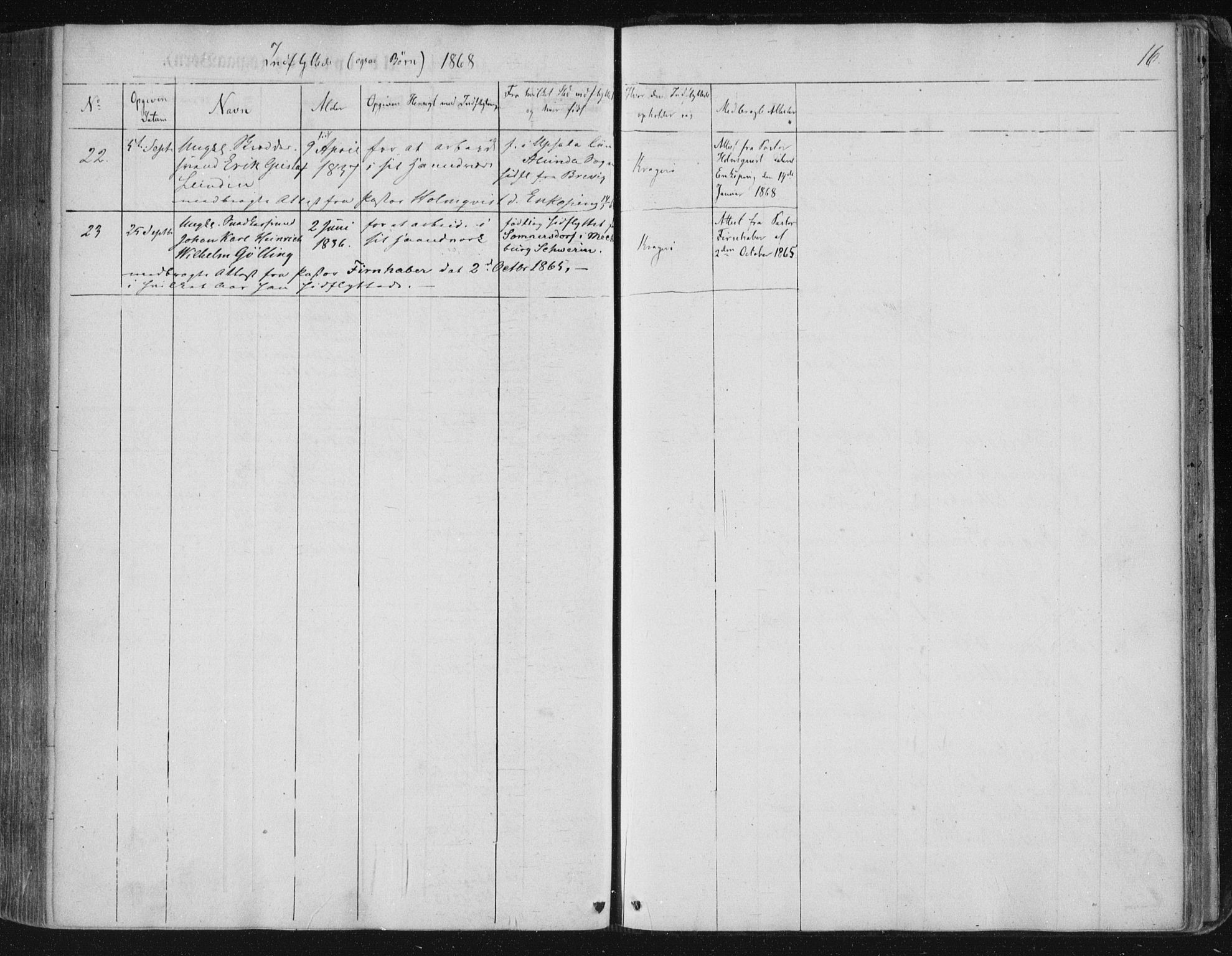 Kragerø kirkebøker, AV/SAKO-A-278/F/Fa/L0006: Parish register (official) no. 6, 1847-1861, p. 16