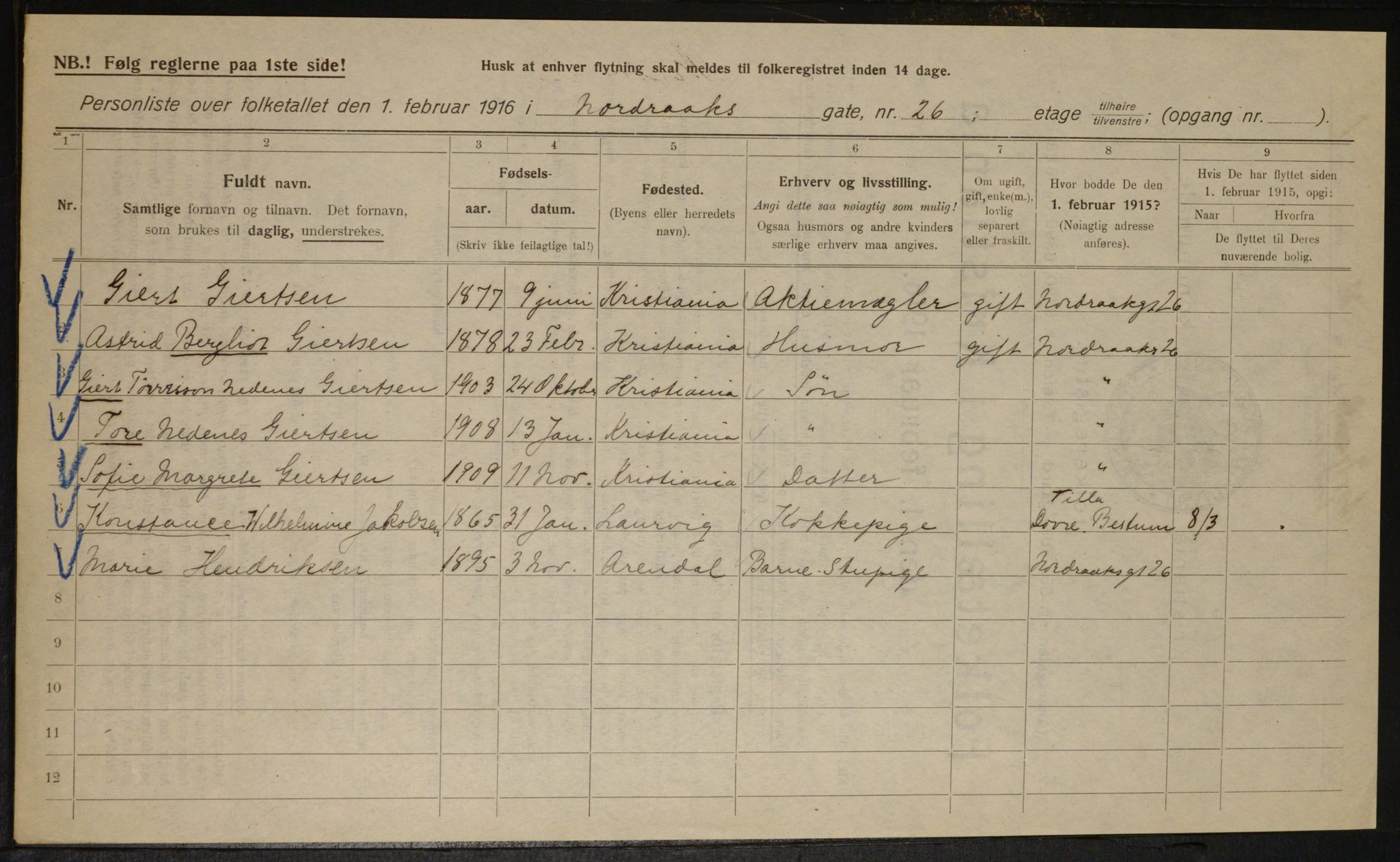 OBA, Municipal Census 1916 for Kristiania, 1916, p. 75203
