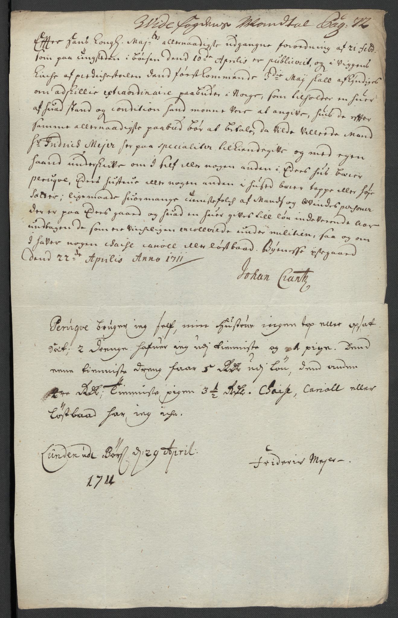 Rentekammeret inntil 1814, Reviderte regnskaper, Fogderegnskap, AV/RA-EA-4092/R61/L4112: Fogderegnskap Strinda og Selbu, 1711, p. 368