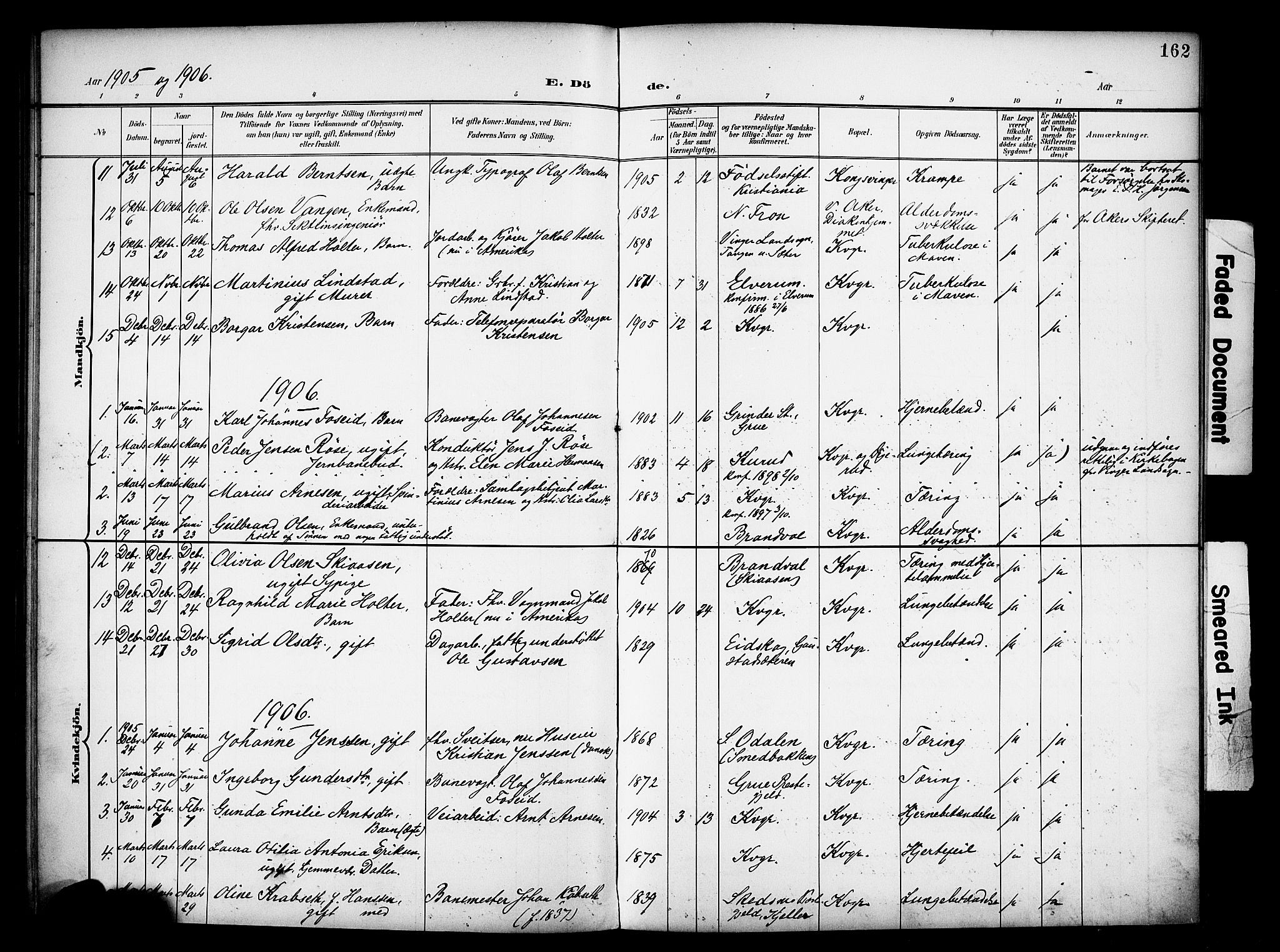 Vinger prestekontor, AV/SAH-PREST-024/H/Ha/Haa/L0016: Parish register (official) no. 16, 1898-1920, p. 162