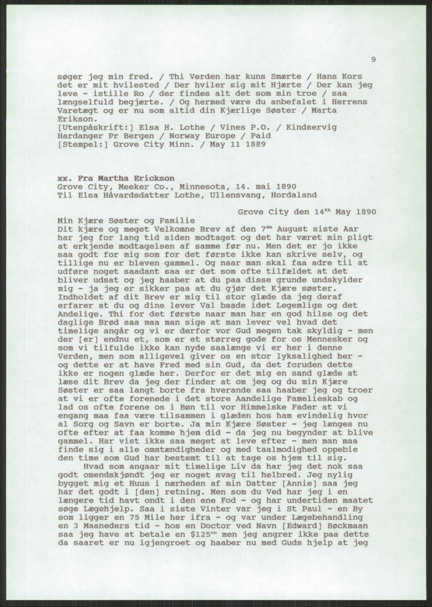 Samlinger til kildeutgivelse, Amerikabrevene, AV/RA-EA-4057/F/L0032: Innlån fra Hordaland: Nesheim - Øverland, 1838-1914, p. 1089